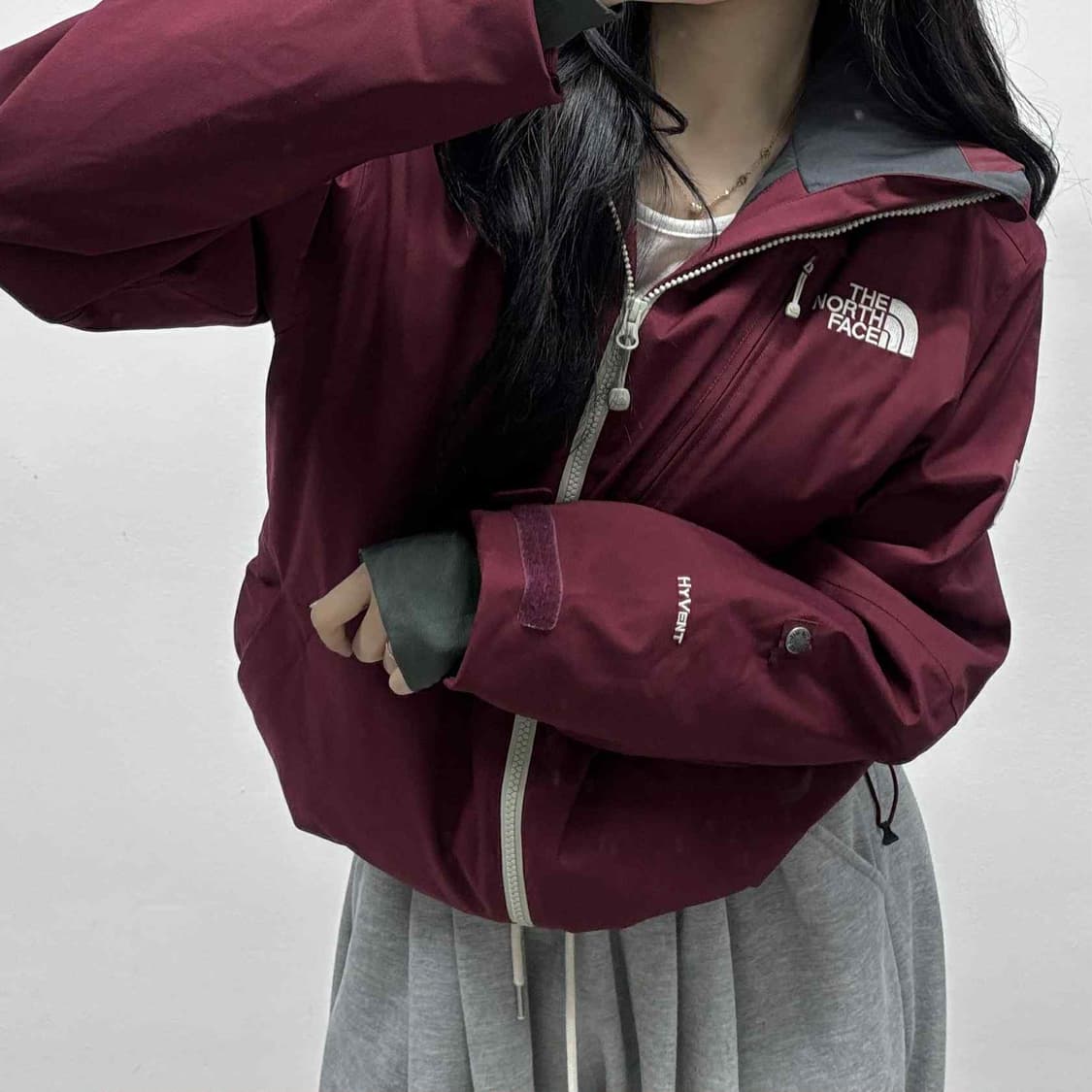 노스페이스 hyvent 버건디 평창올림픽 다운 고프코어 패딩 점퍼 자켓( 상품이미지1