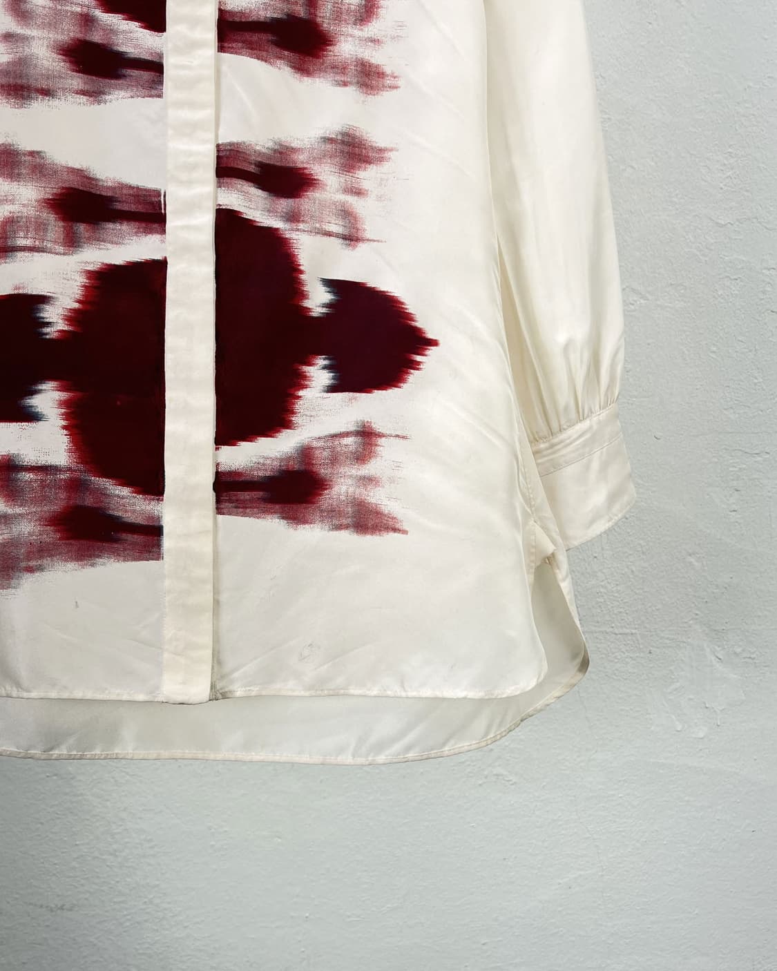 질샌더 아이보리 이캇 스탠드 카라 트윌 셔츠 상품이미지5