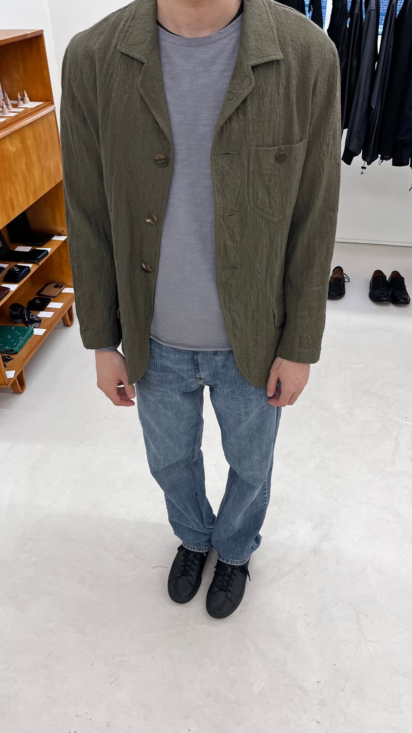 이세이미야케 맨 3버튼 그린 스트라이프 자켓 상품이미지3