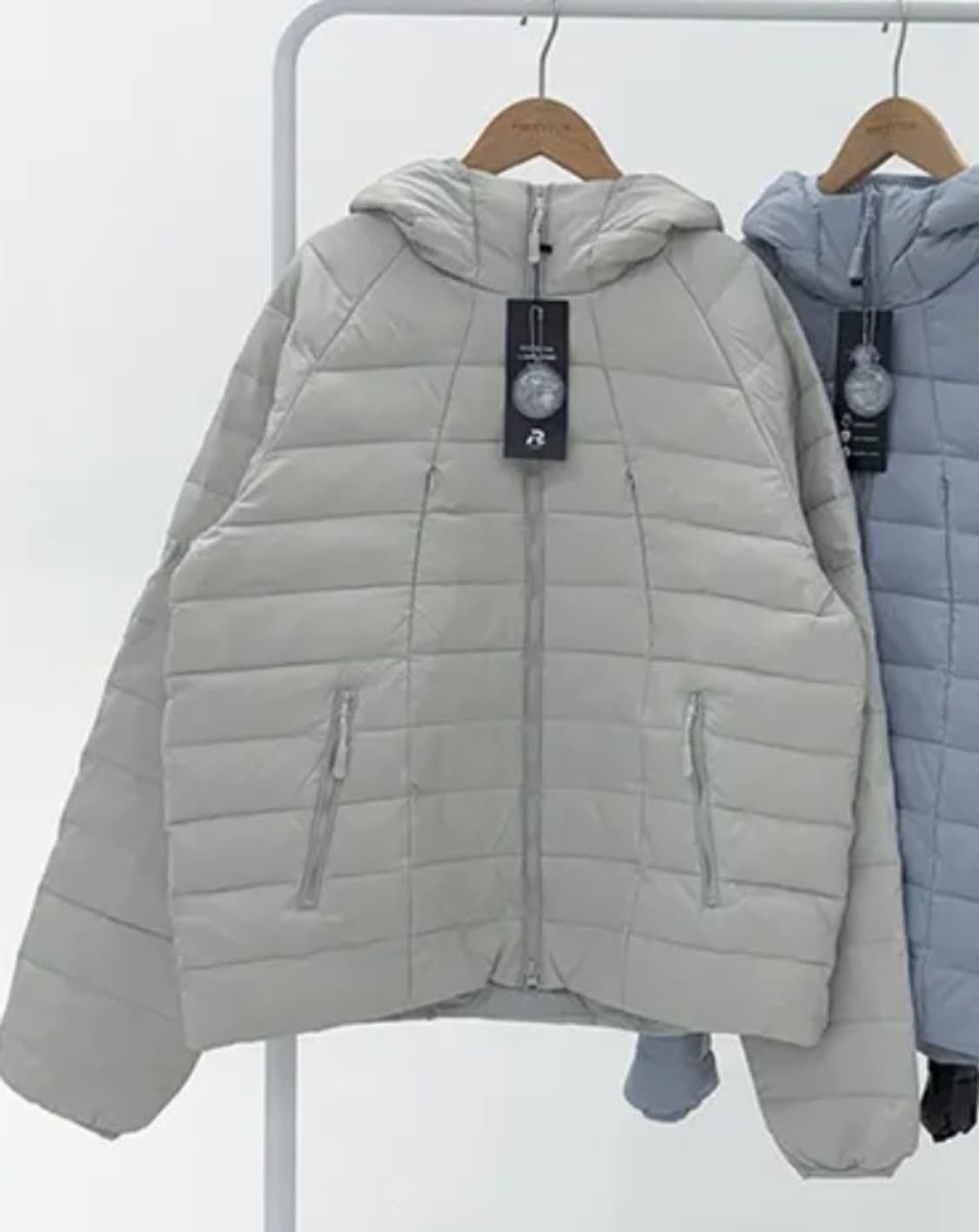 오리털 경량패딩 그레이 L 상품이미지1