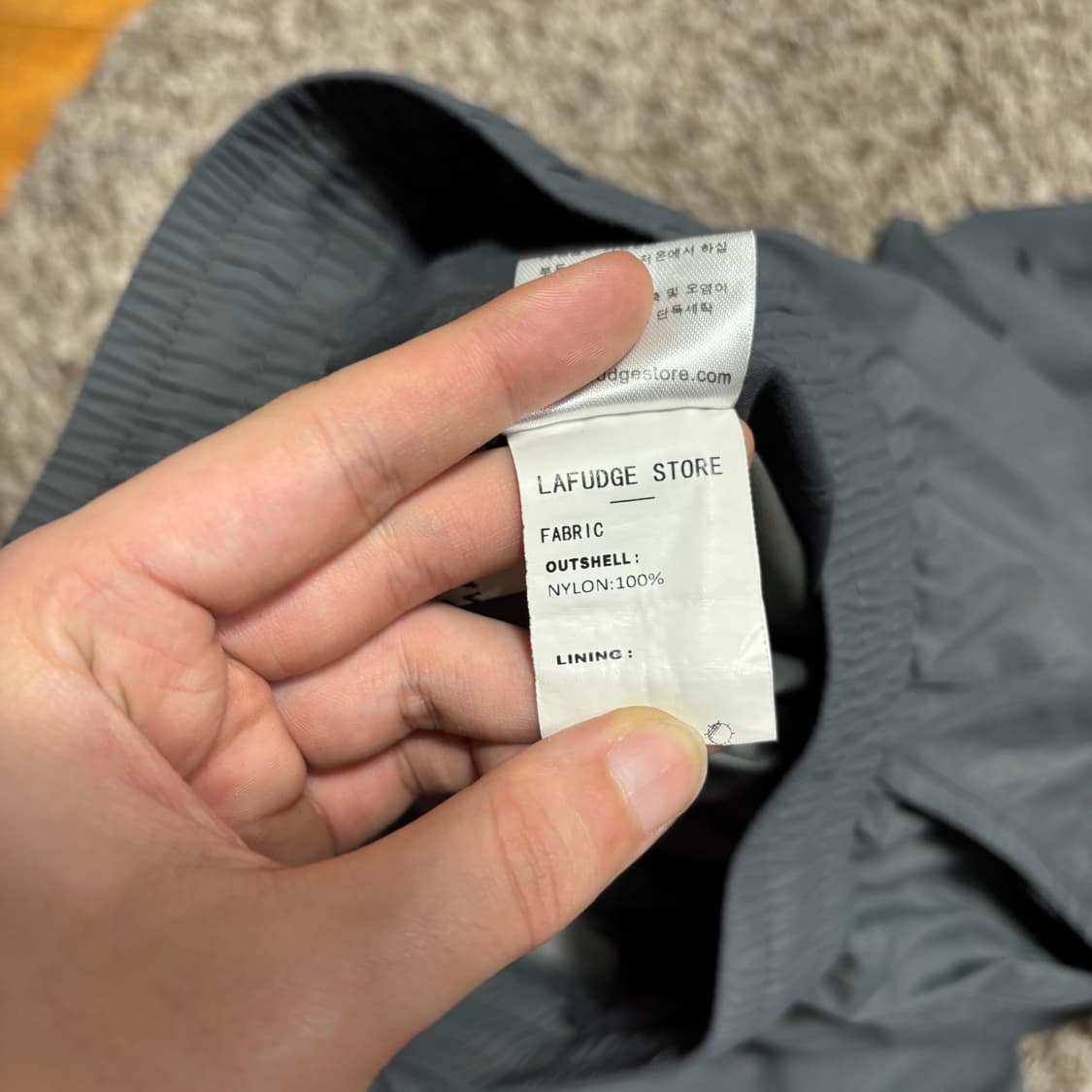 M 라퍼지스토어 먹색 나일론 카고 파라슈트팬츠 상품이미지5