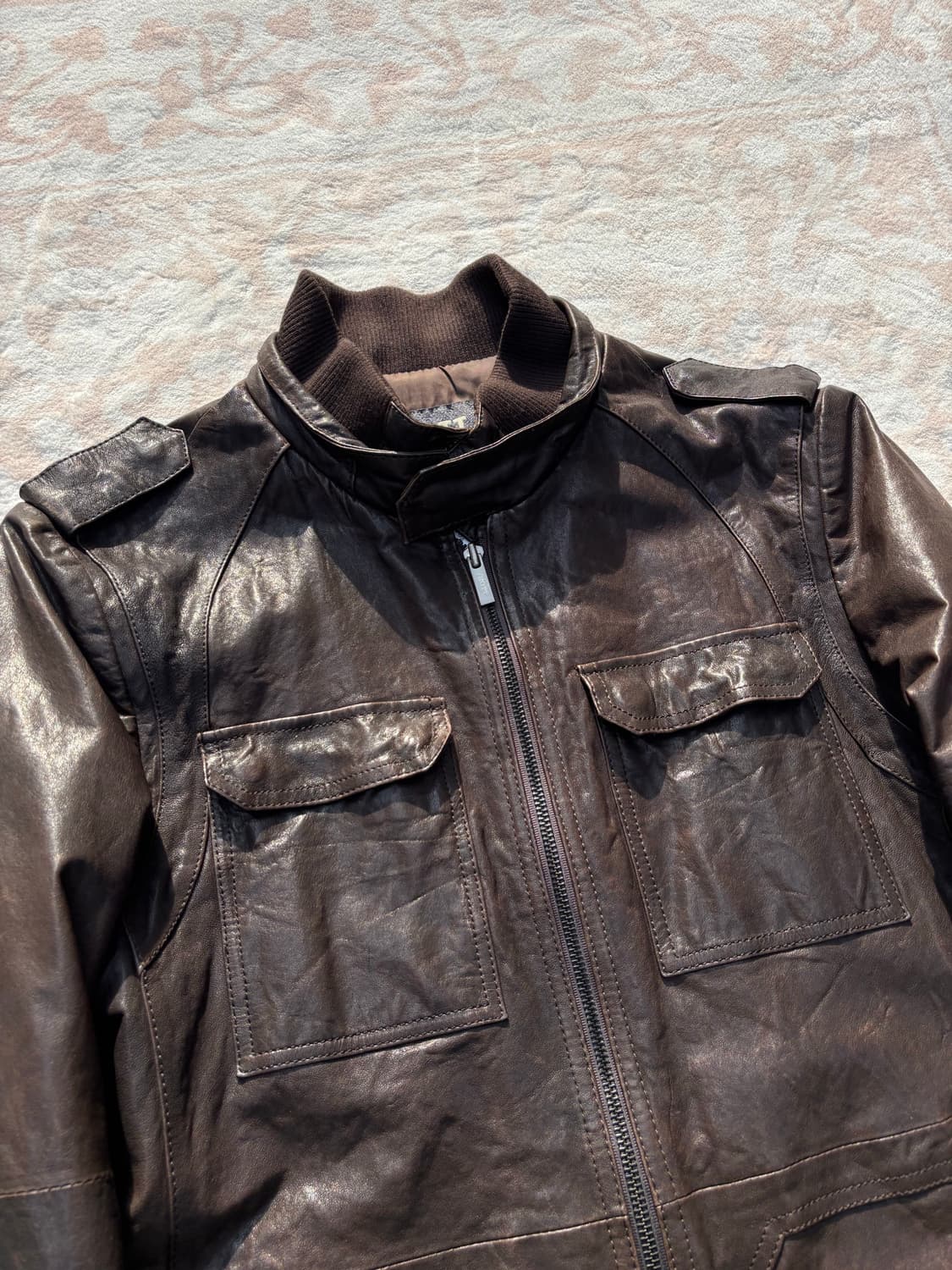 ROTT Brown Real Leather Field Jacket 상품이미지2