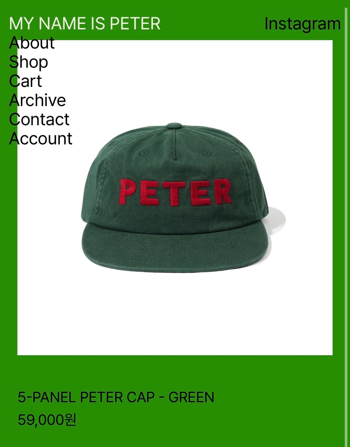 5-PANEL PETER CAP 상품이미지1