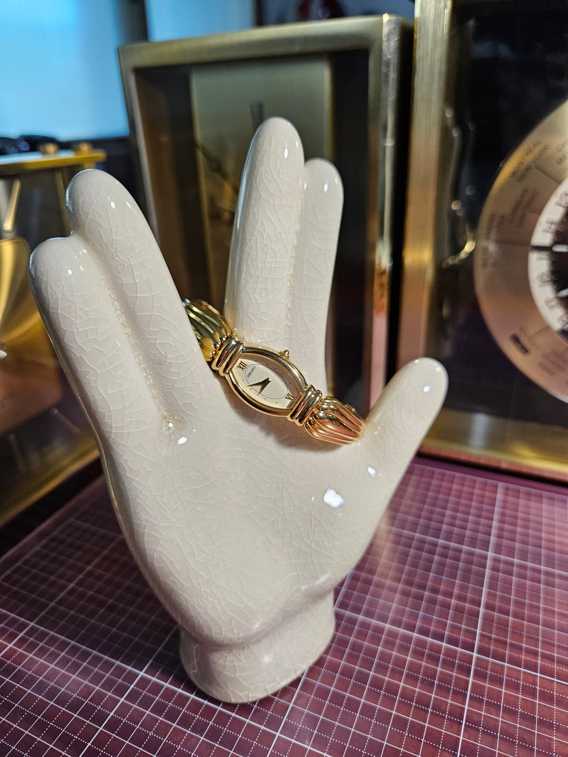 세이코 빈티지 여성용 팔찌형 금장 시계 쿼츠 상품이미지1