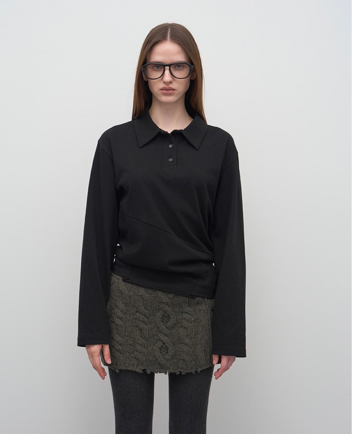 Lcdc collar long-sleeve jersey top 롱슬리브 상품이미지3