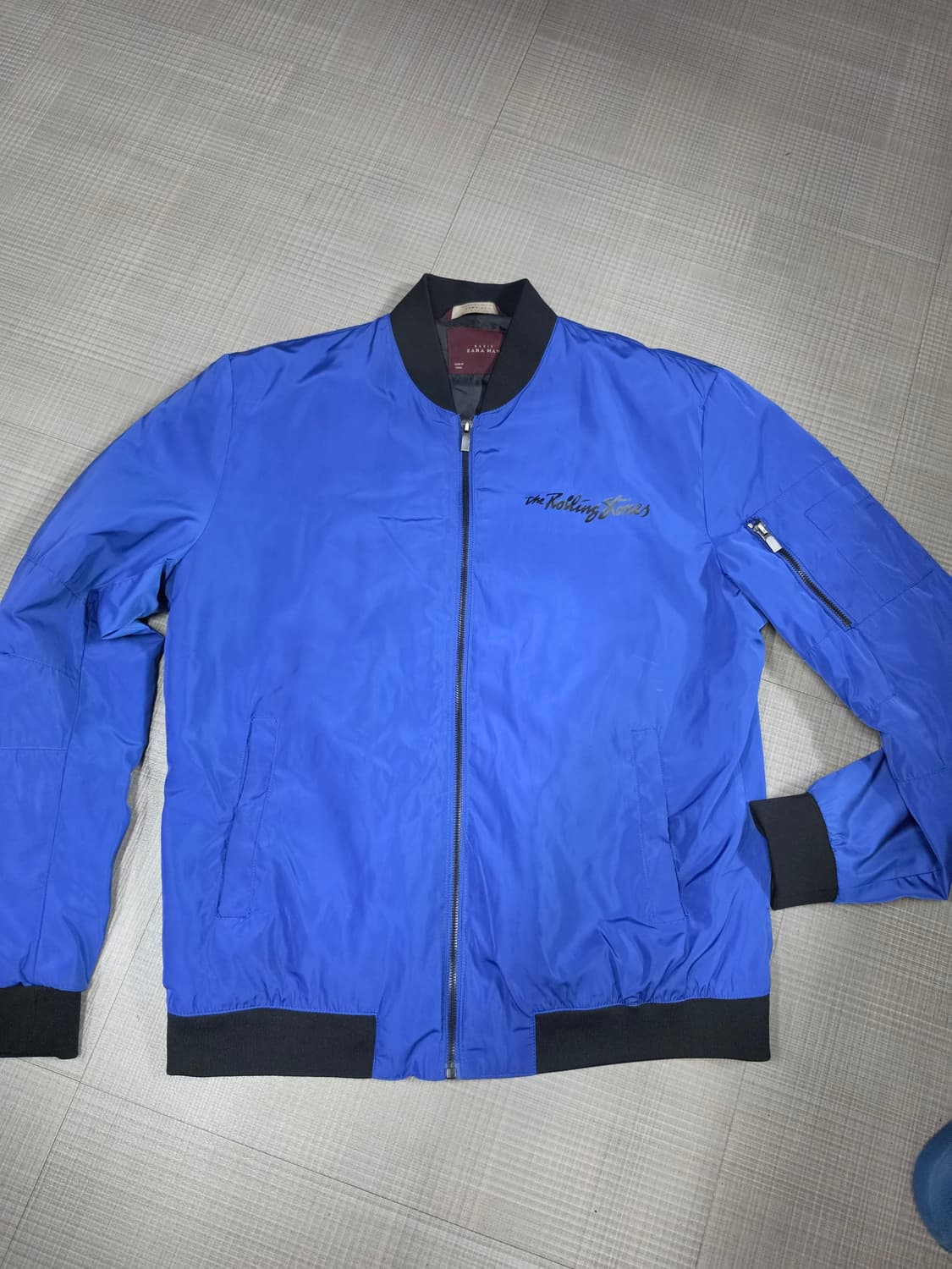 자라 X 롤링스톤즈 블루 봄버 자켓 스카쟌 상품이미지2