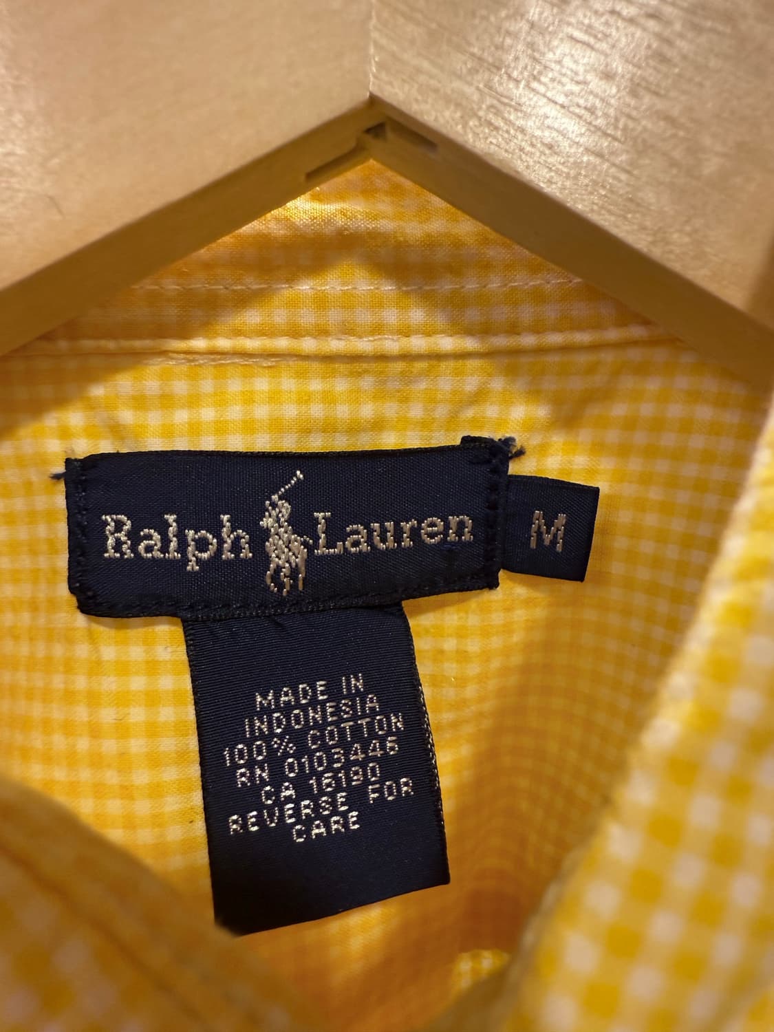 폴로 랄프로렌 네이비포니 옐로우 체크 반팔셔츠 상품이미지2