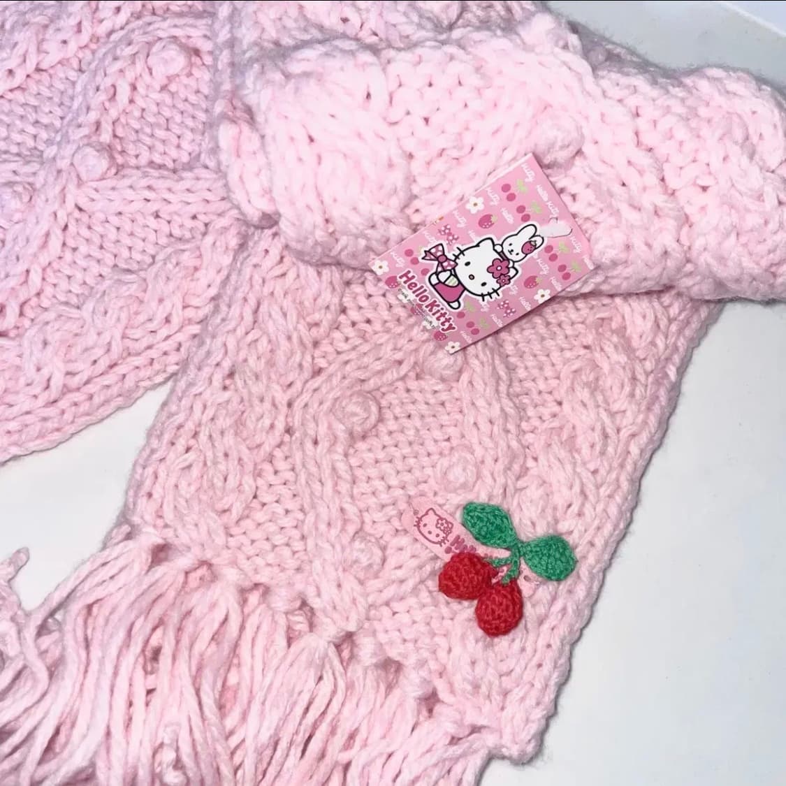 (2005) 고전 체리 키티 니트 머플러 상품이미지1