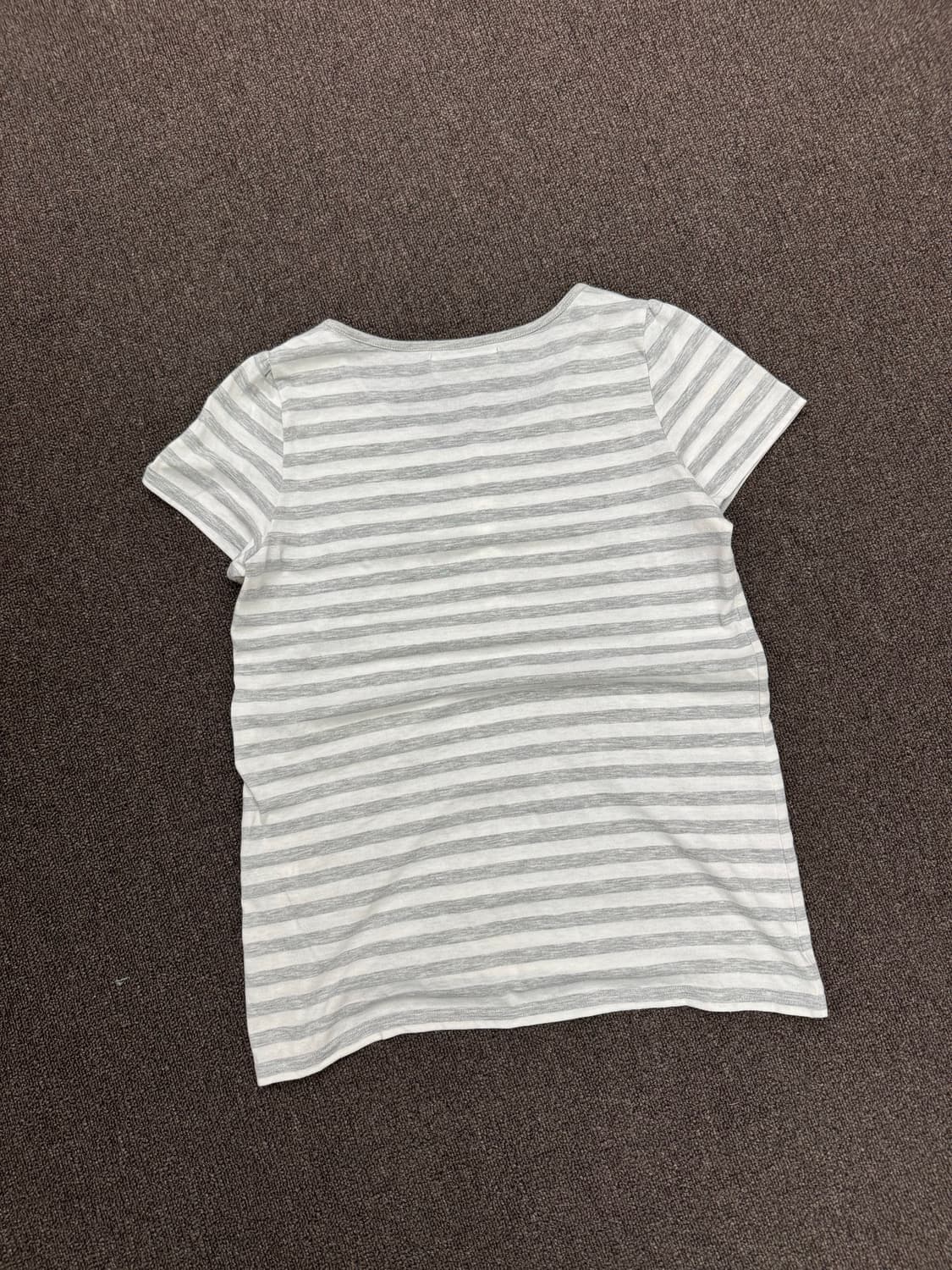 OS)Soobinie 빈티지 패턴 스트라이프 여성 반팔 상품이미지4