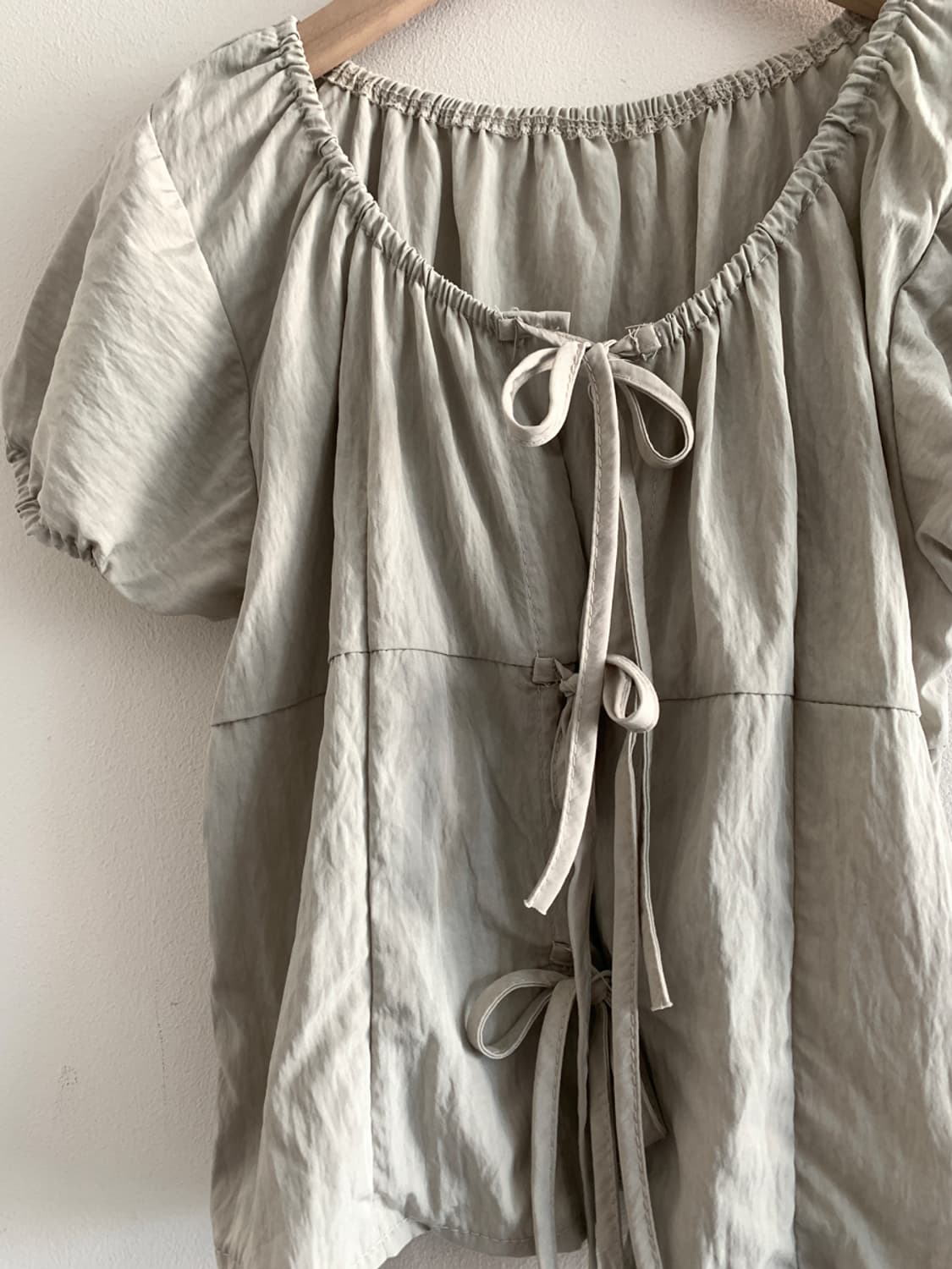 3ribbon puff blouse(khaki) 상품이미지4