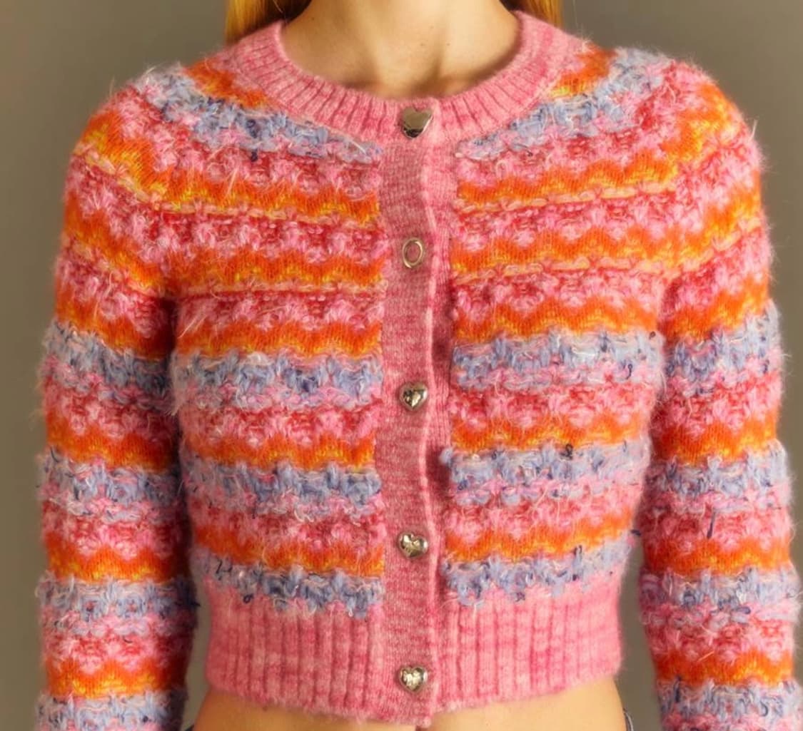 앤더슨벨 스트라이프 푸들 니트 가디건 - S size 상품이미지3