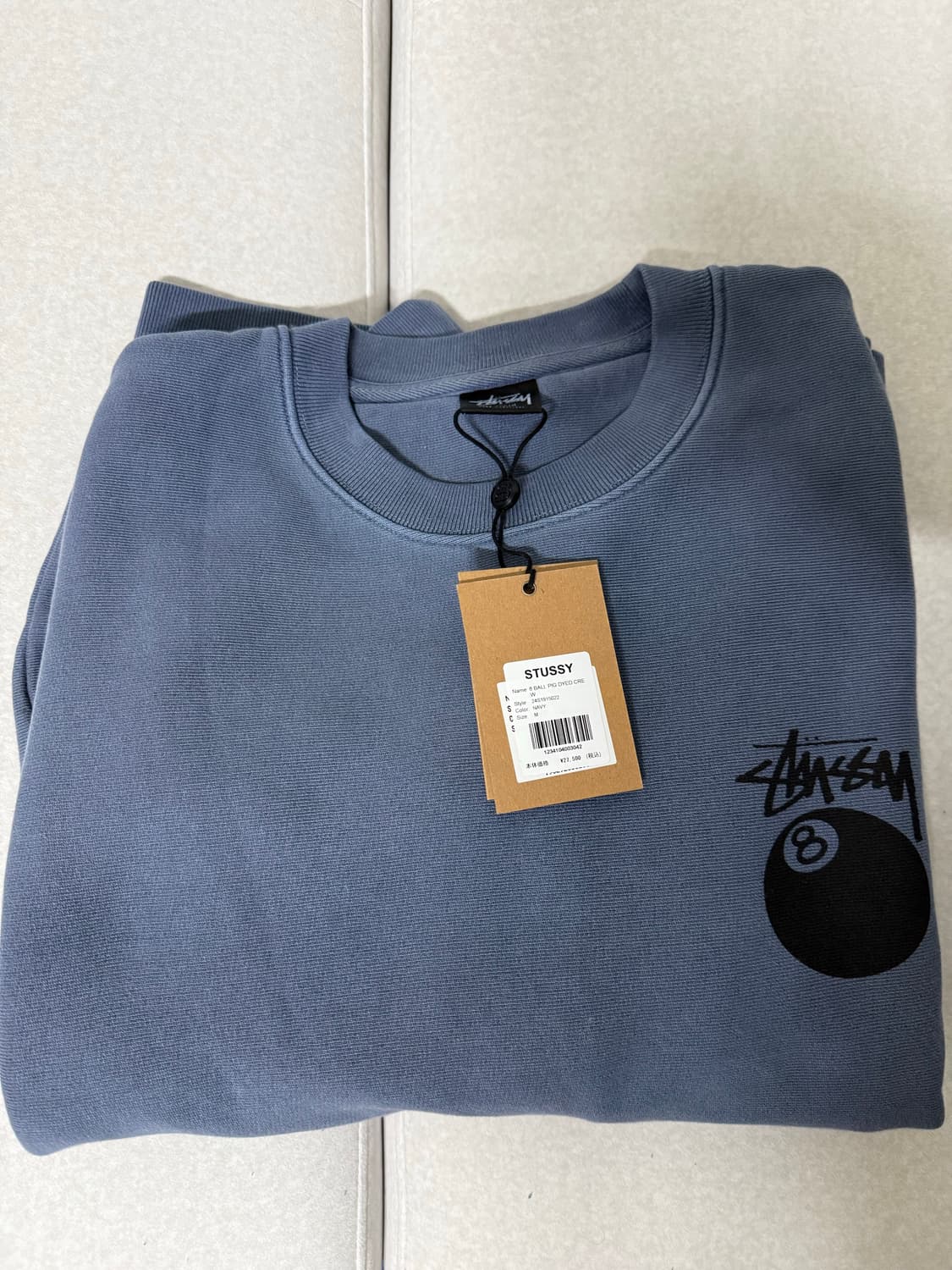 스투시 8볼 크루 피그먼트 다이드 네이비 상품이미지2