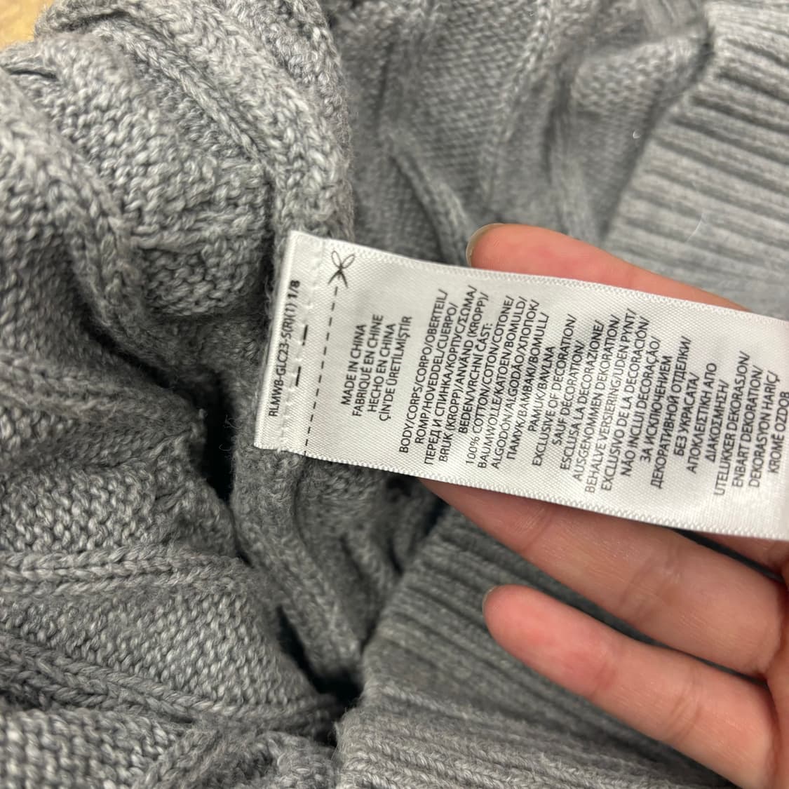 폴로 랄프로렌 그레이 꽈배기 니트 상품이미지5