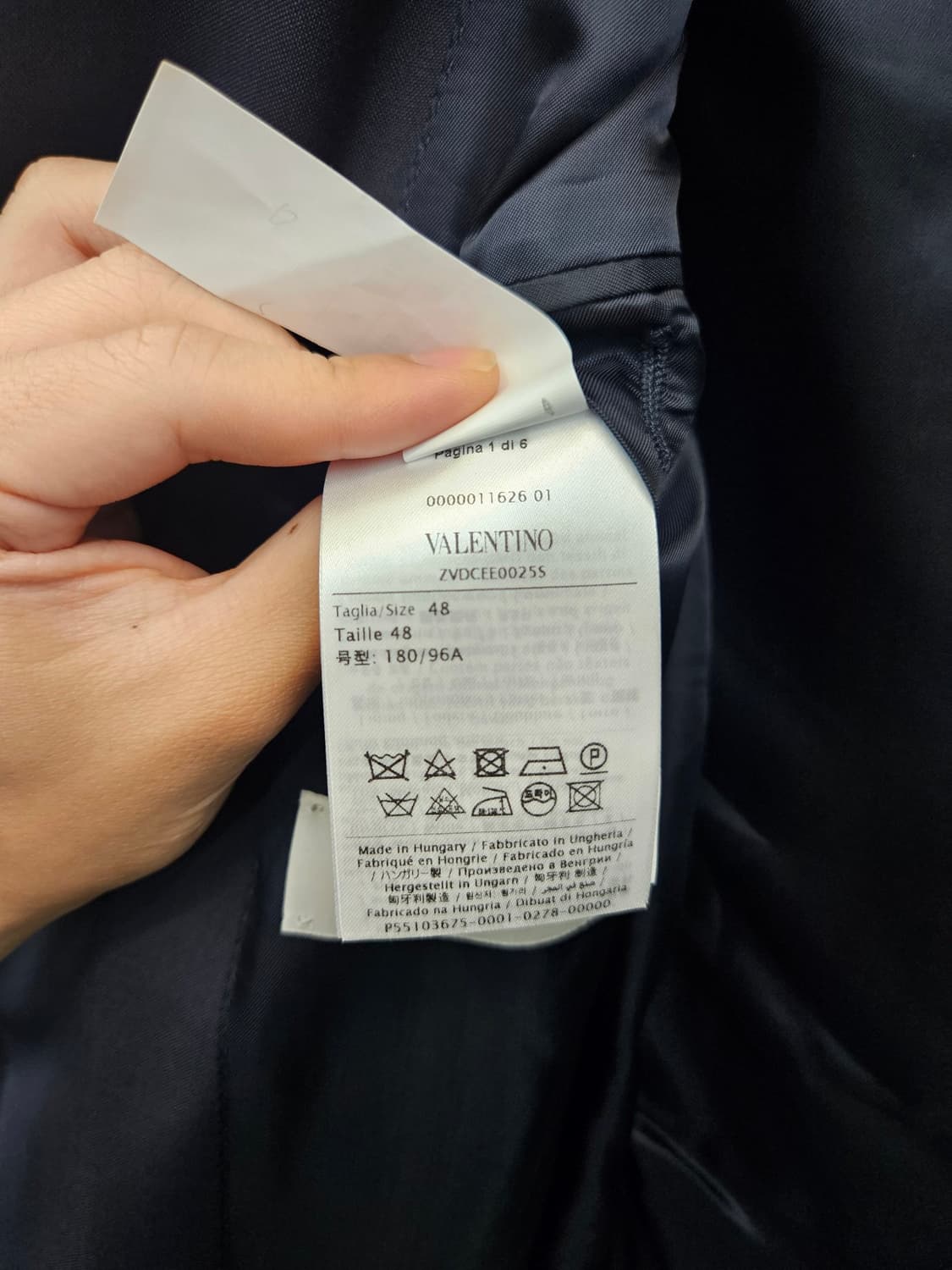 발렌티노 남성 네이비 블레이저 재킷 상품이미지8