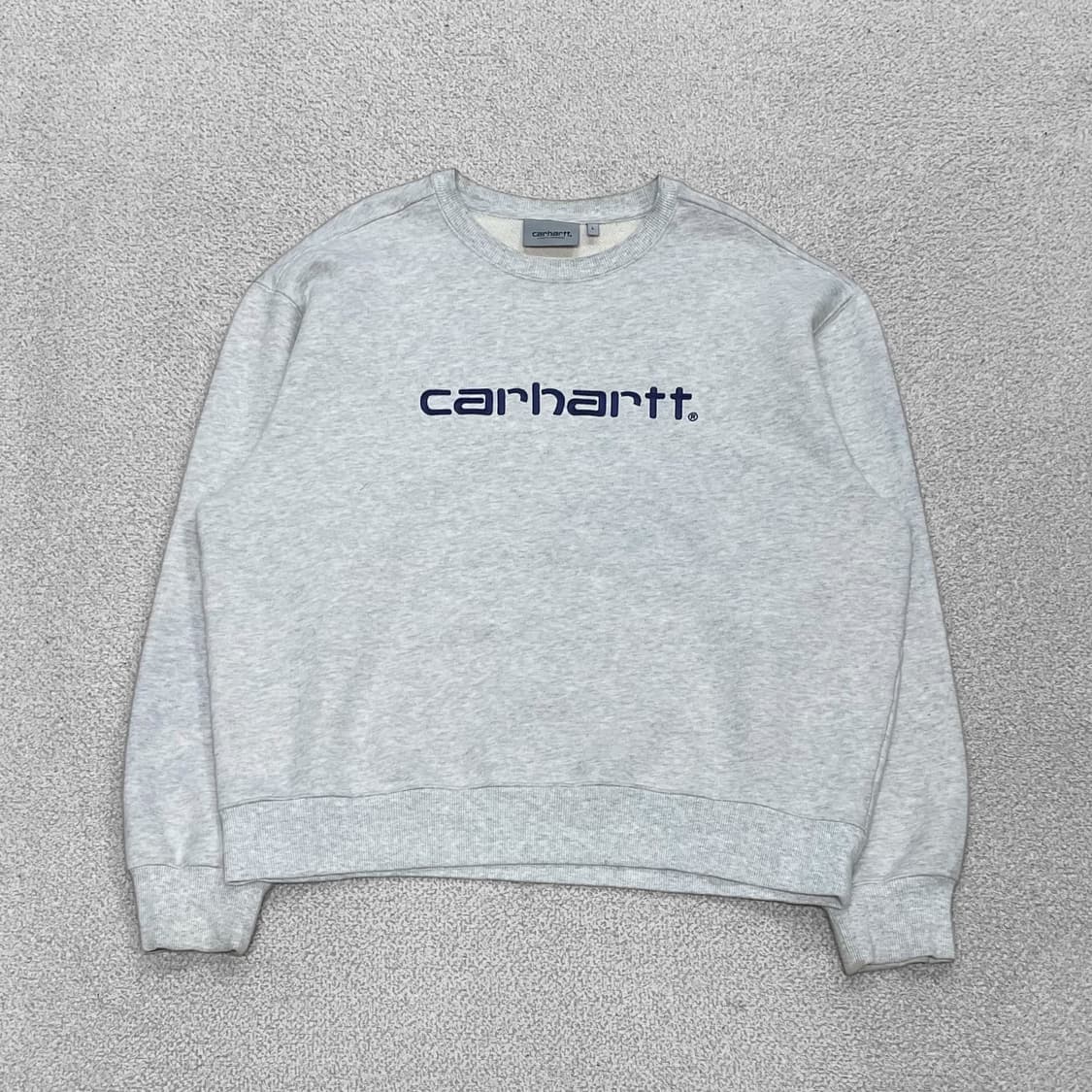 칼하트 Carhartt wip 스펠 자수 로고 맨투맨 라이트그레이 상품이미지1