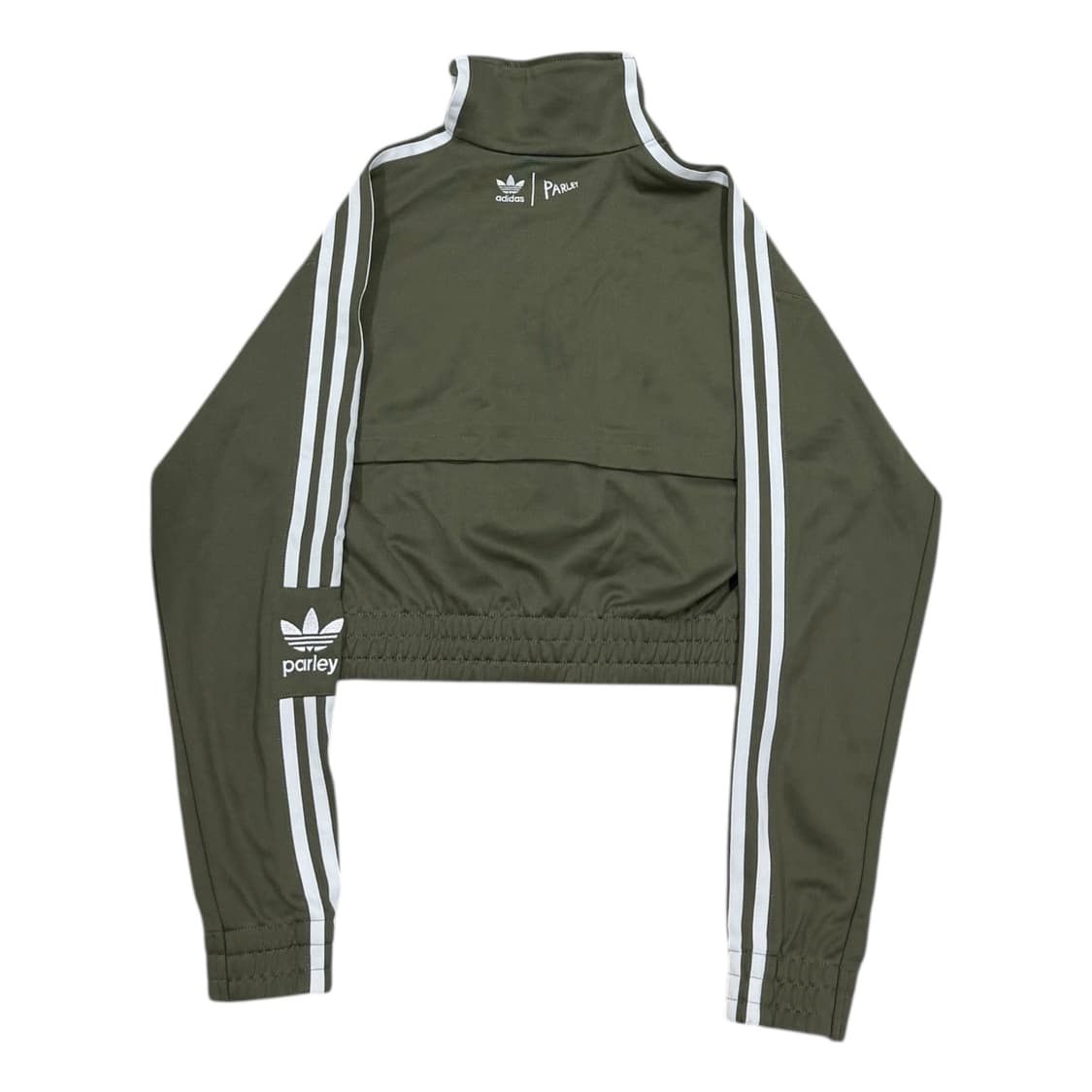아디다스 펄리 크롭 트랙탑 삼선 자켓 카키 2XS 상품이미지3