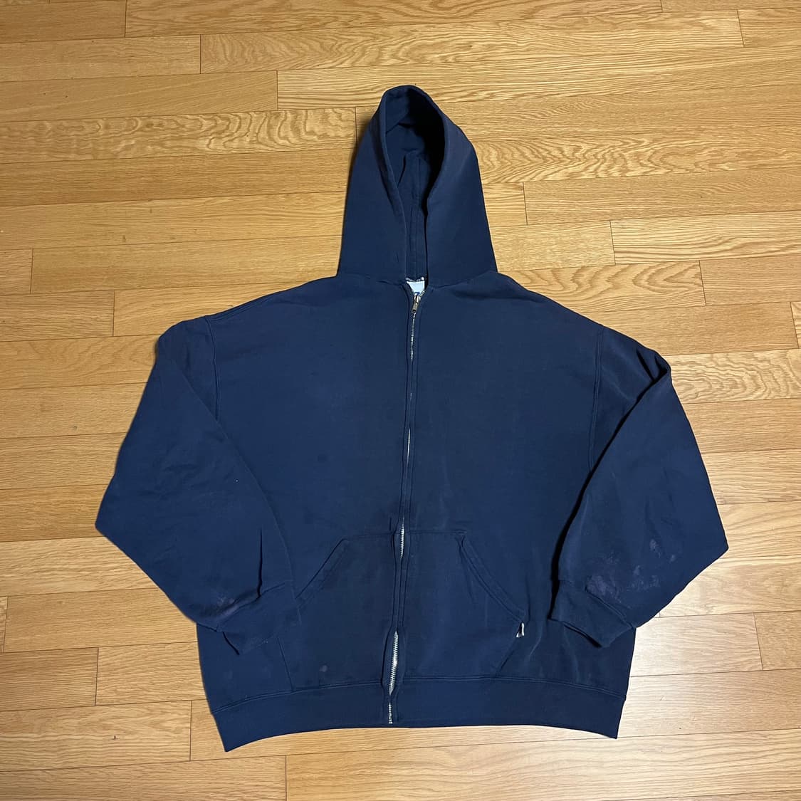 [XL] 00s 빈티지 페이디드 러셀 후드집업 네이비 상품이미지3