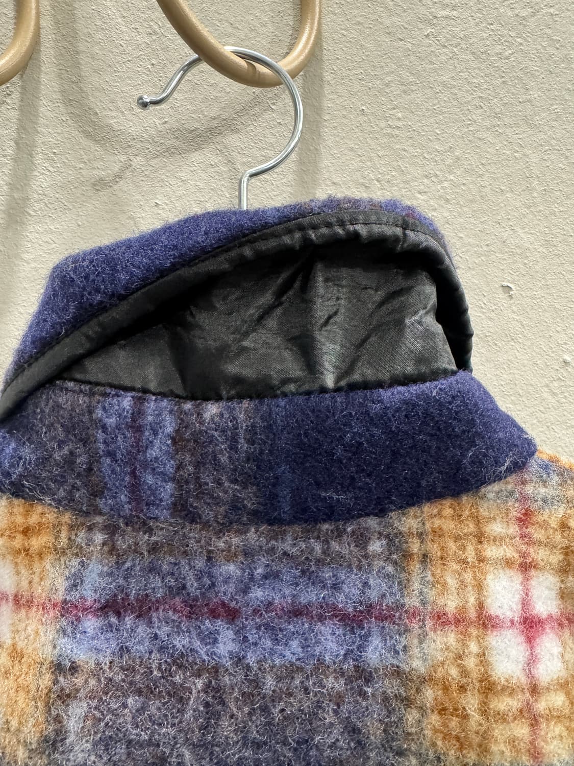 vintage 모헤어 오버핏 롱 체크코트 상품이미지5