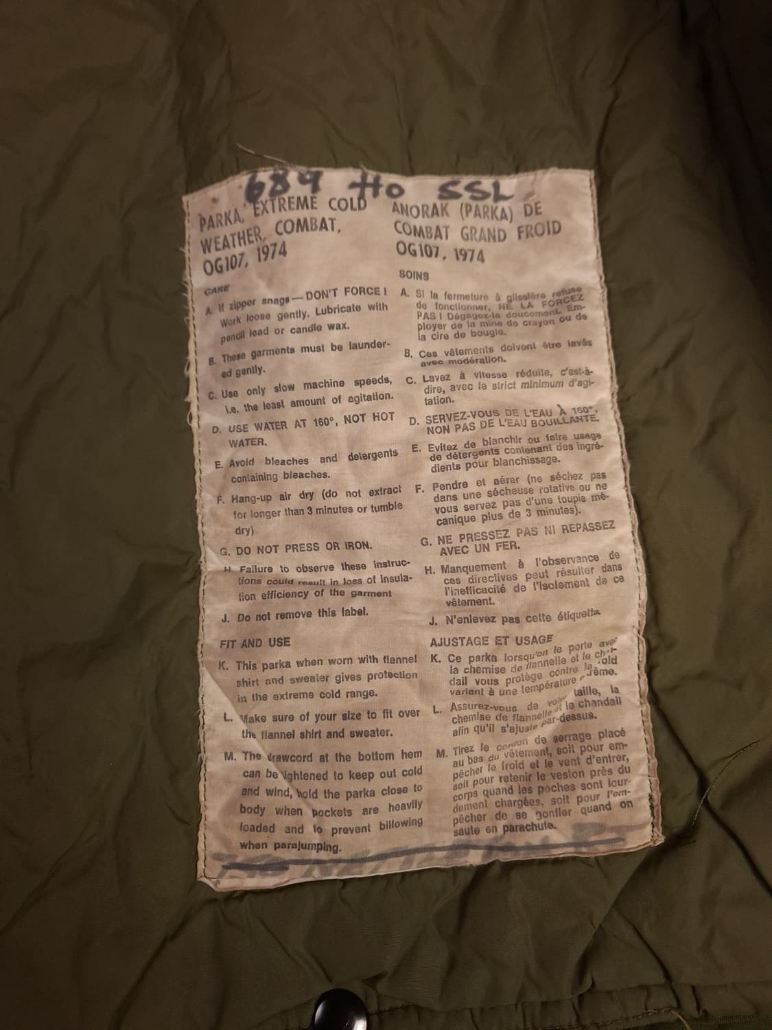 오리지날 70's 구형 캐나다군 콜드파카 상품이미지4