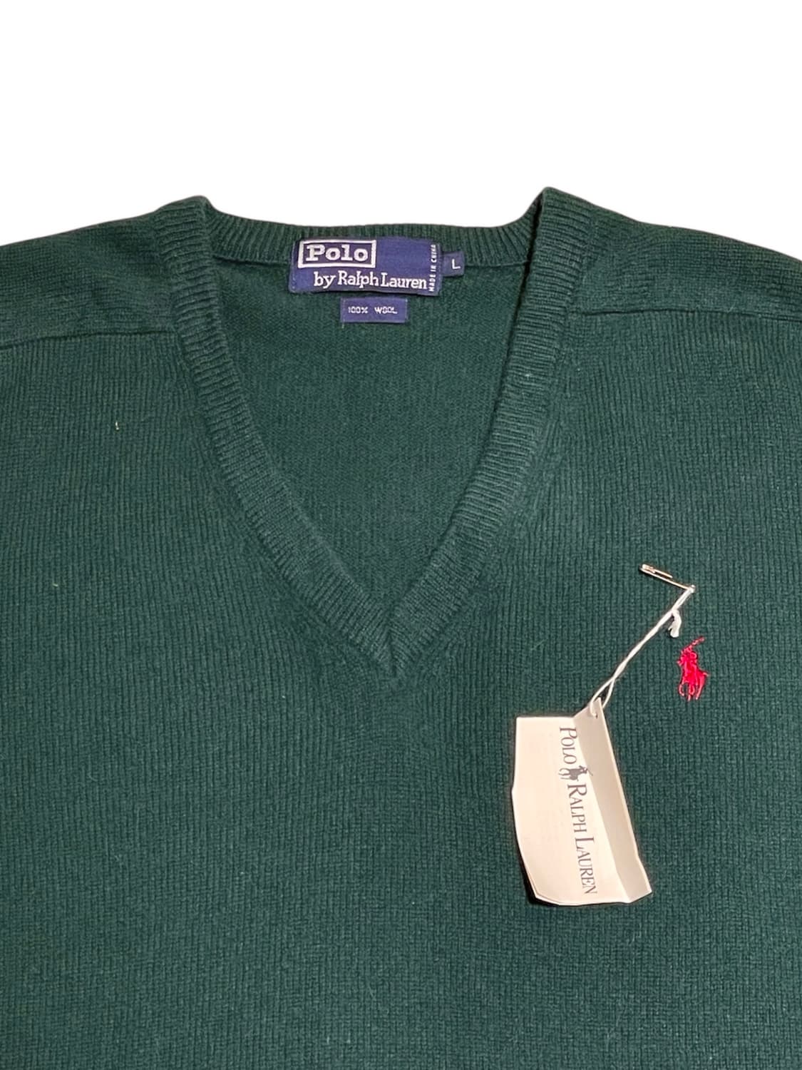 폴로 빨간자수로고 브이넥니트  상품이미지3