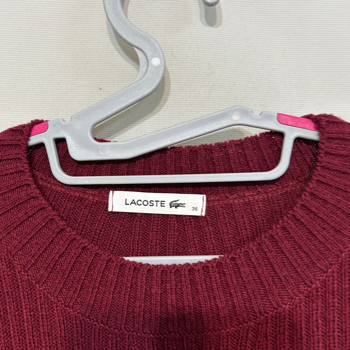 라코스테 니트 원피스 95 와인색 상품이미지2