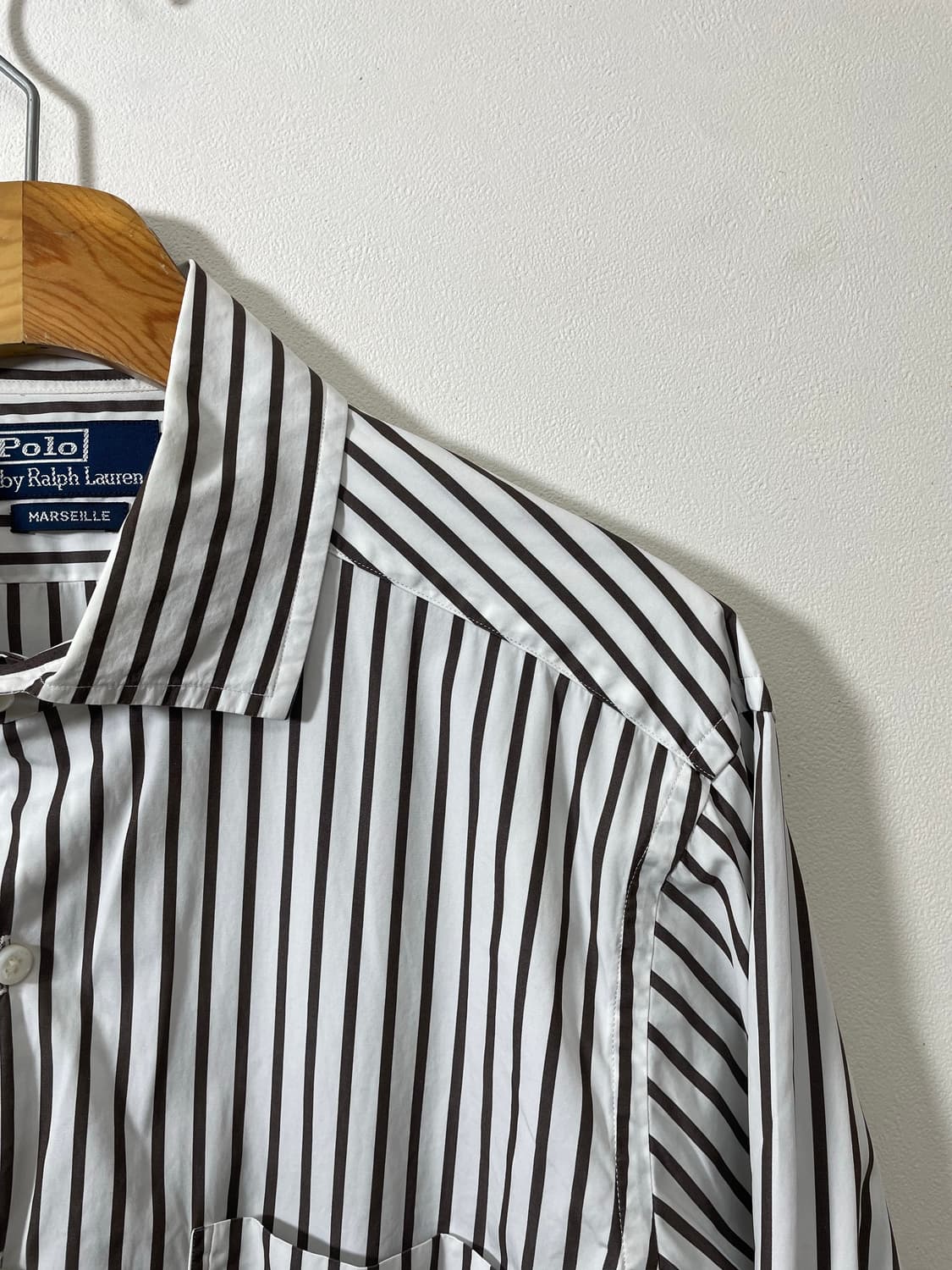 폴로Polo 브라운 스트라이프 셔츠 L - S9 상품이미지3