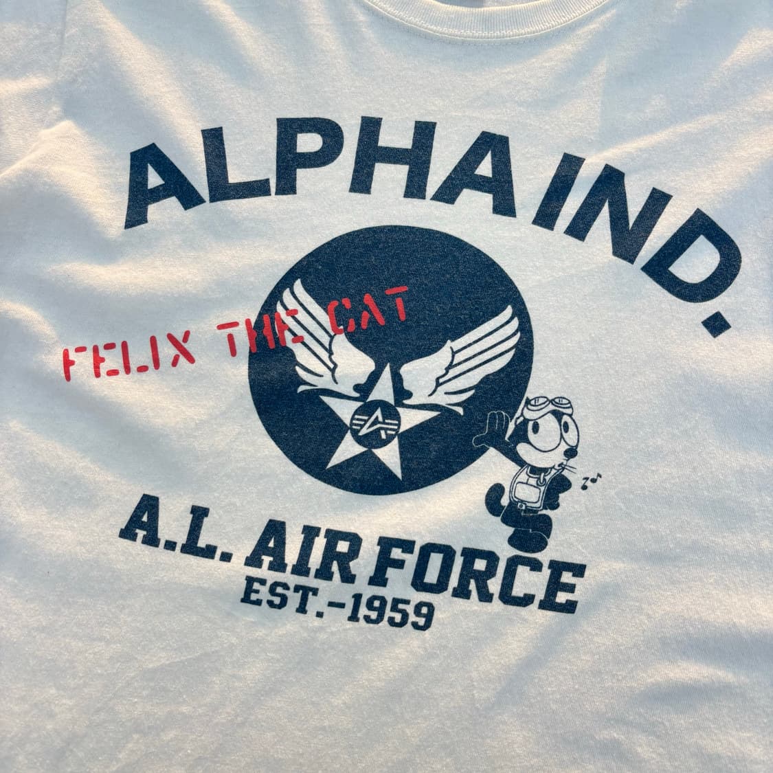 Alpha x Felix The Cat 그래픽 로고 반팔 티셔츠 상품이미지3