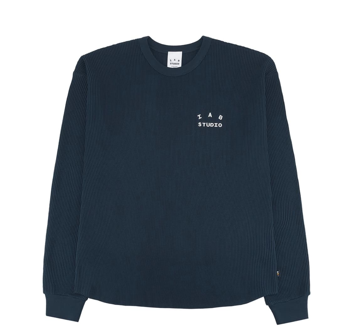 아이앱 스튜디오 아이앱 와플 롱슬리브 네이비 상품이미지1