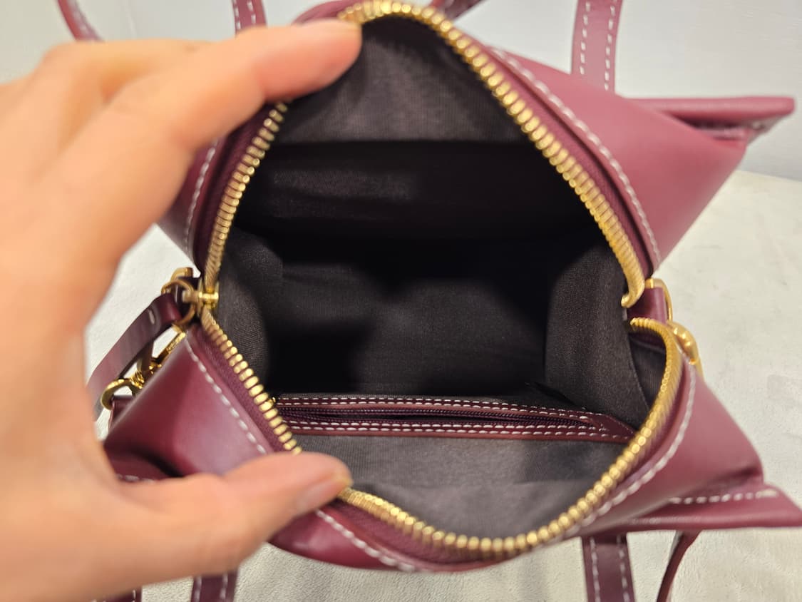 거의새거) 칼린 스퀘어백 미니 토트백 크로스백 버건디색 상품이미지8