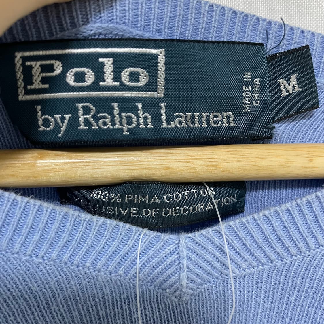 폴로랄프로렌 브이넥 피마코튼 맨투맨 빈티지 M 상품이미지4