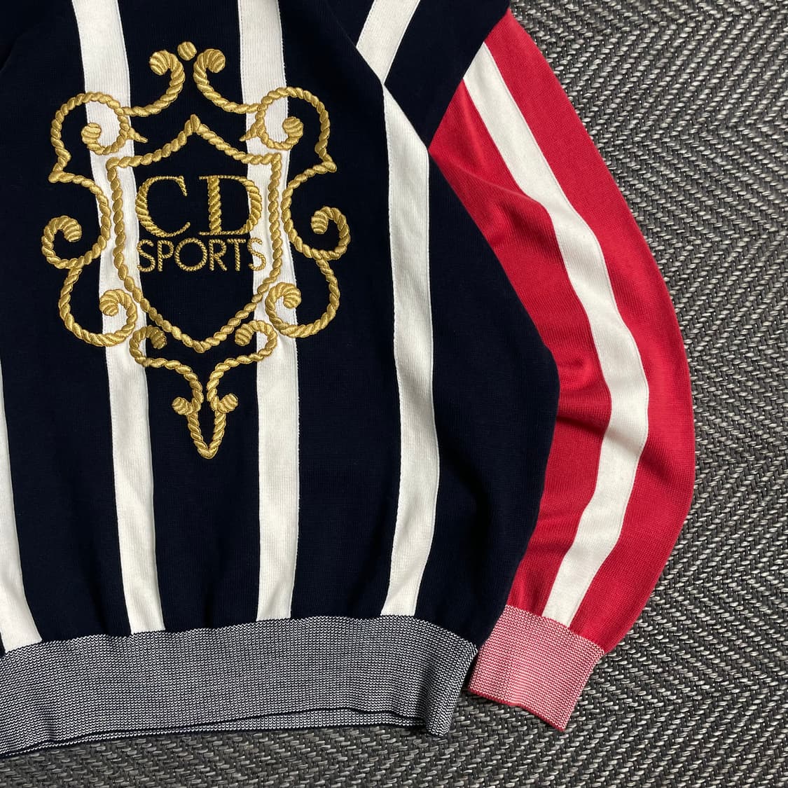 90s 크리스찬 디올 아카이브 빅로고 스트라이프 패턴 니트y 5050 상품이미지3