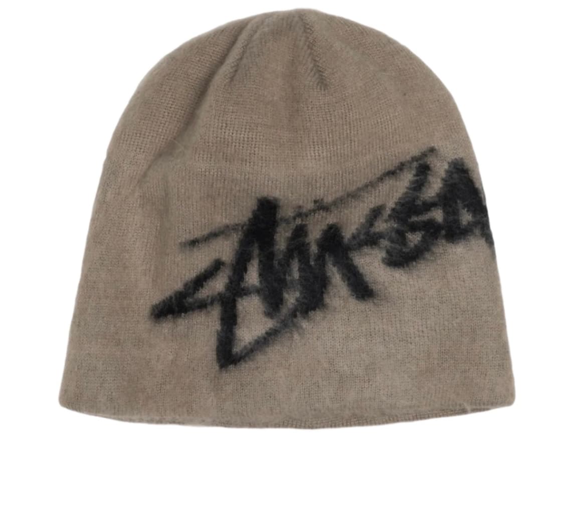 스투시 브러쉬드 아웃 스탁 스컬캡 비니 샌드 상품이미지1