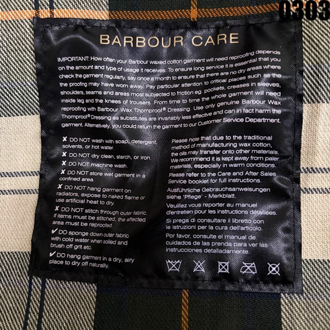 바버 Barbour 비포트 Beaufort 왁스 자켓 M 0303 상품이미지7