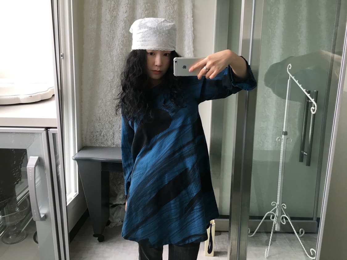 blue pattern tunic dress 상품이미지1