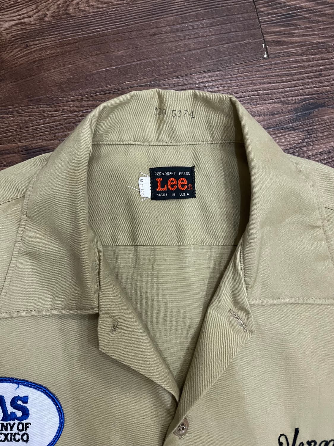 70s USA Lee 아메리칸 워크 셔츠 카키베이지 상품이미지5