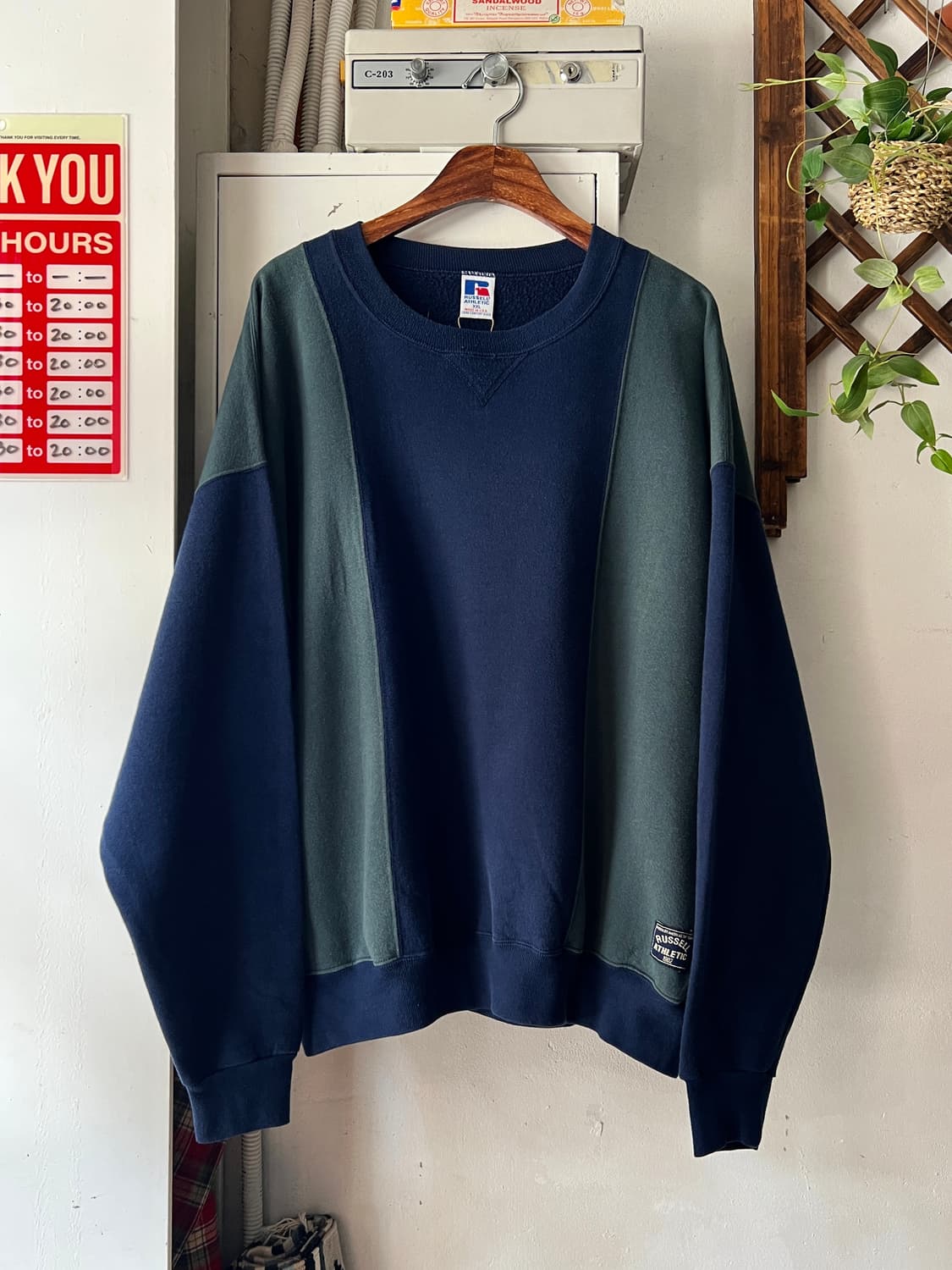 [XL]90's Russell Made in USA 러셀 투톤 스웻셔츠 상품이미지1