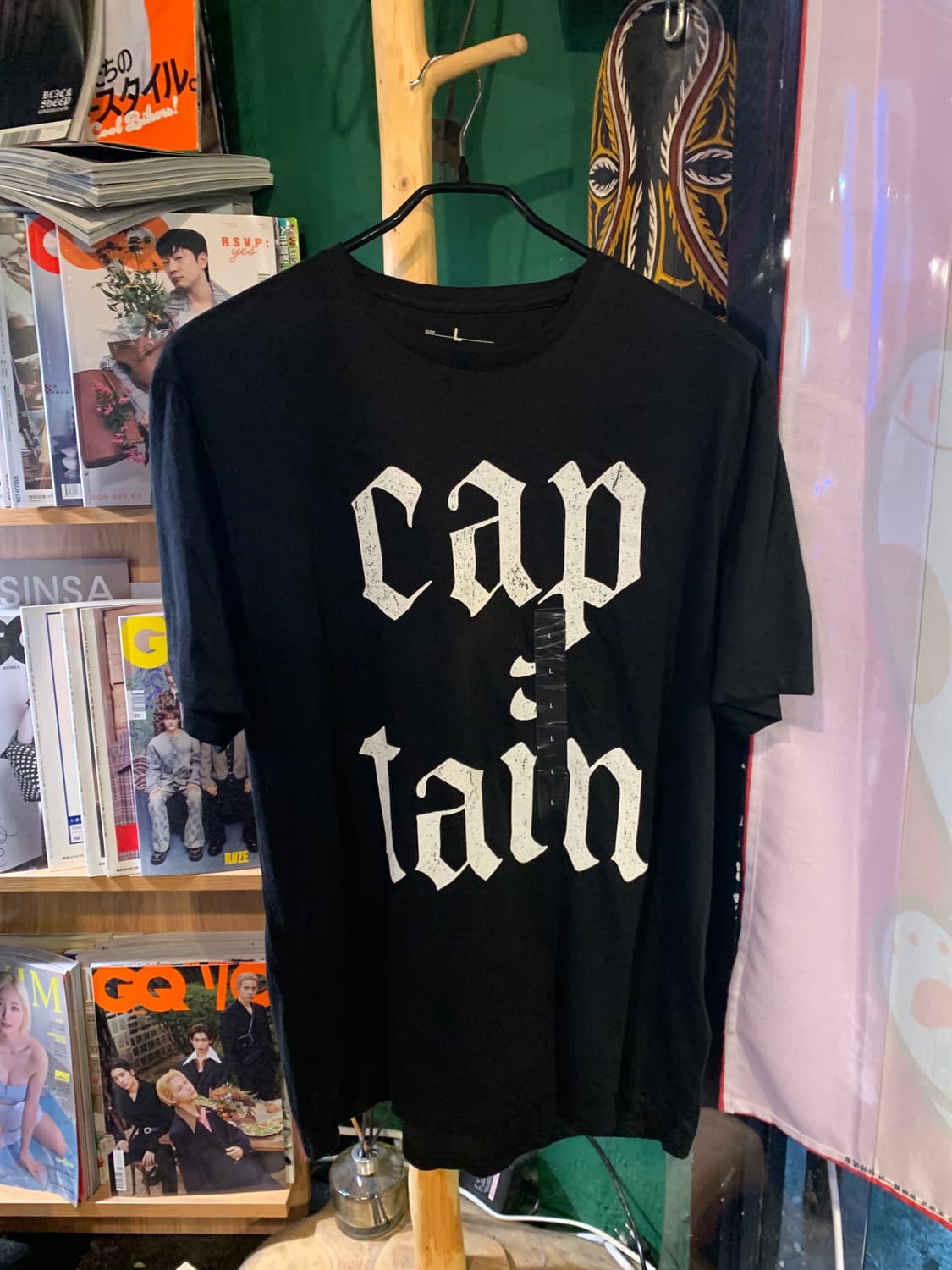 [중고] CAP TAIN 레터링 그래픽 티셔츠 반팔 L 상품이미지3