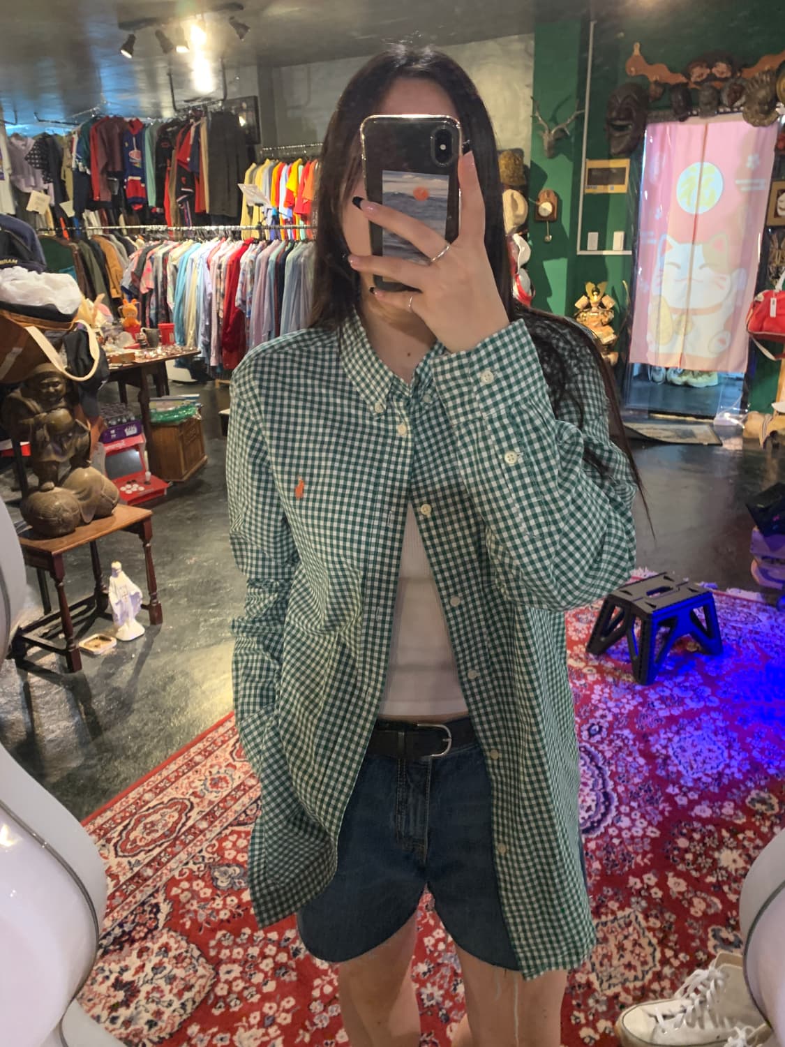 [중고] 폴로 랄프로렌 그린 체크 셔츠 XL 상품이미지3
