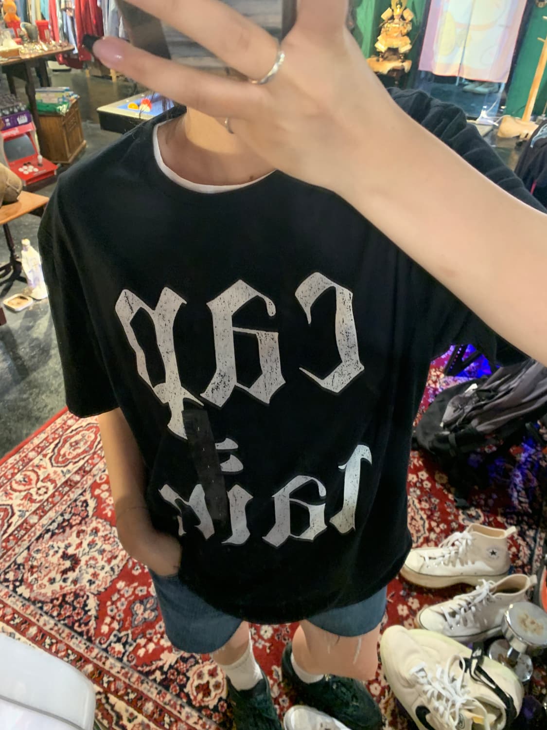 [중고] CAP TAIN 레터링 그래픽 티셔츠 반팔 L 상품이미지2