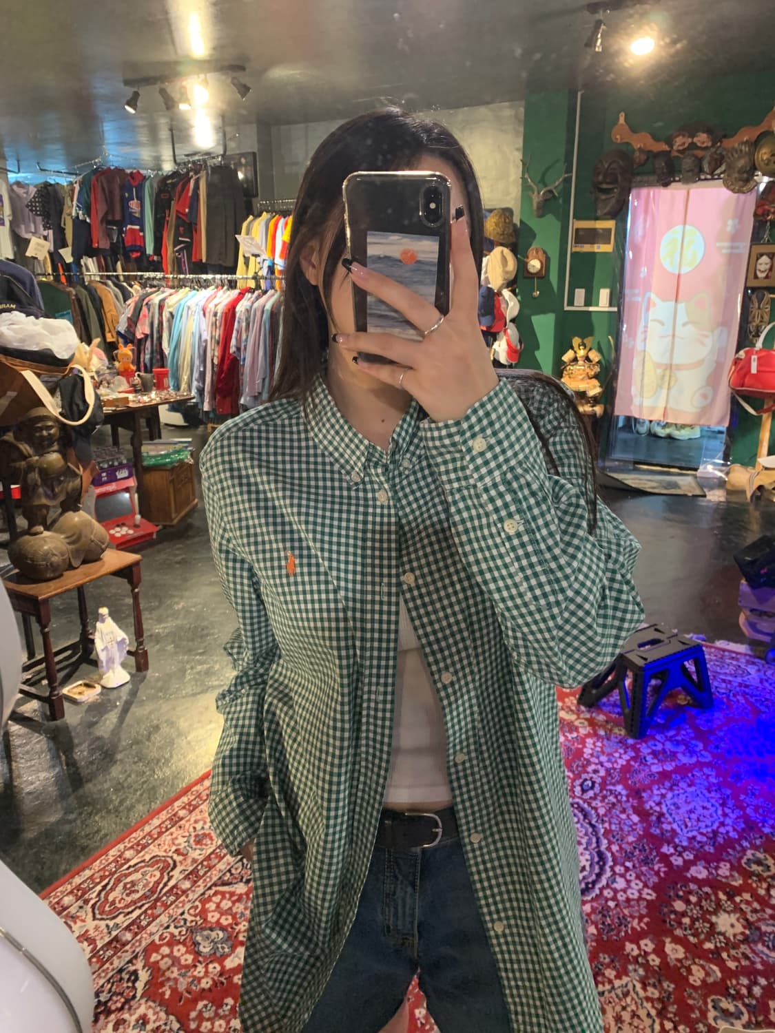 [중고] 폴로 랄프로렌 그린 체크 셔츠 XL 상품이미지2