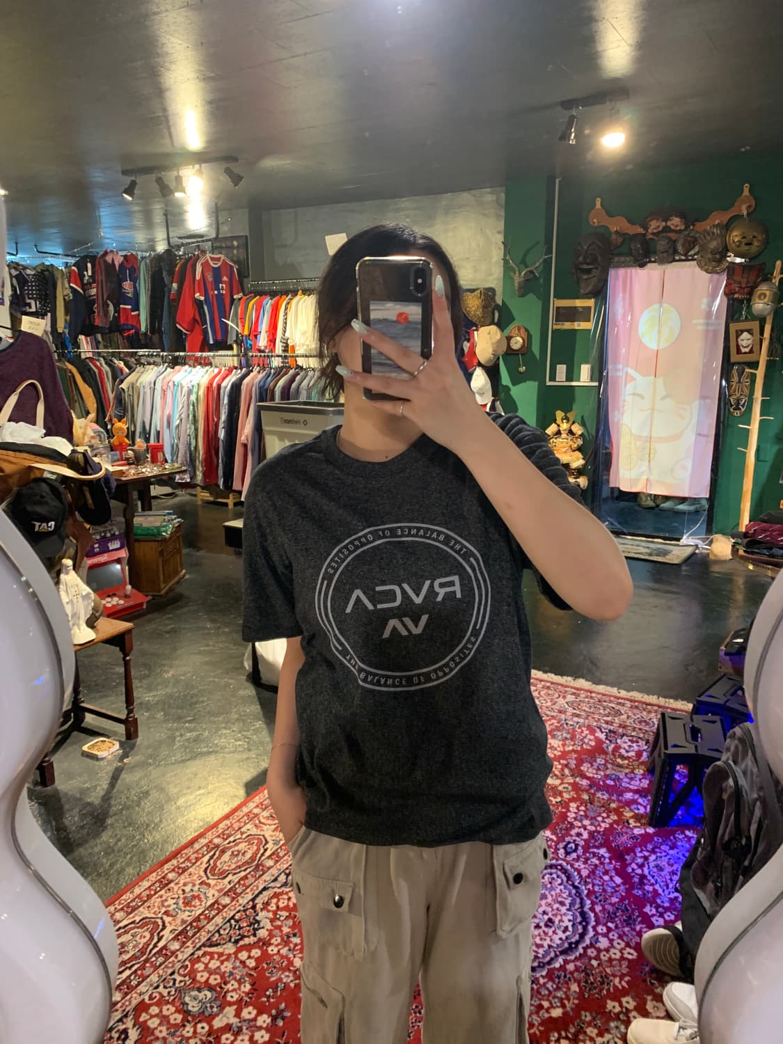 [중고] RUCA 로고 그래픽 티셔츠 반팔 차콜 M 상품이미지1