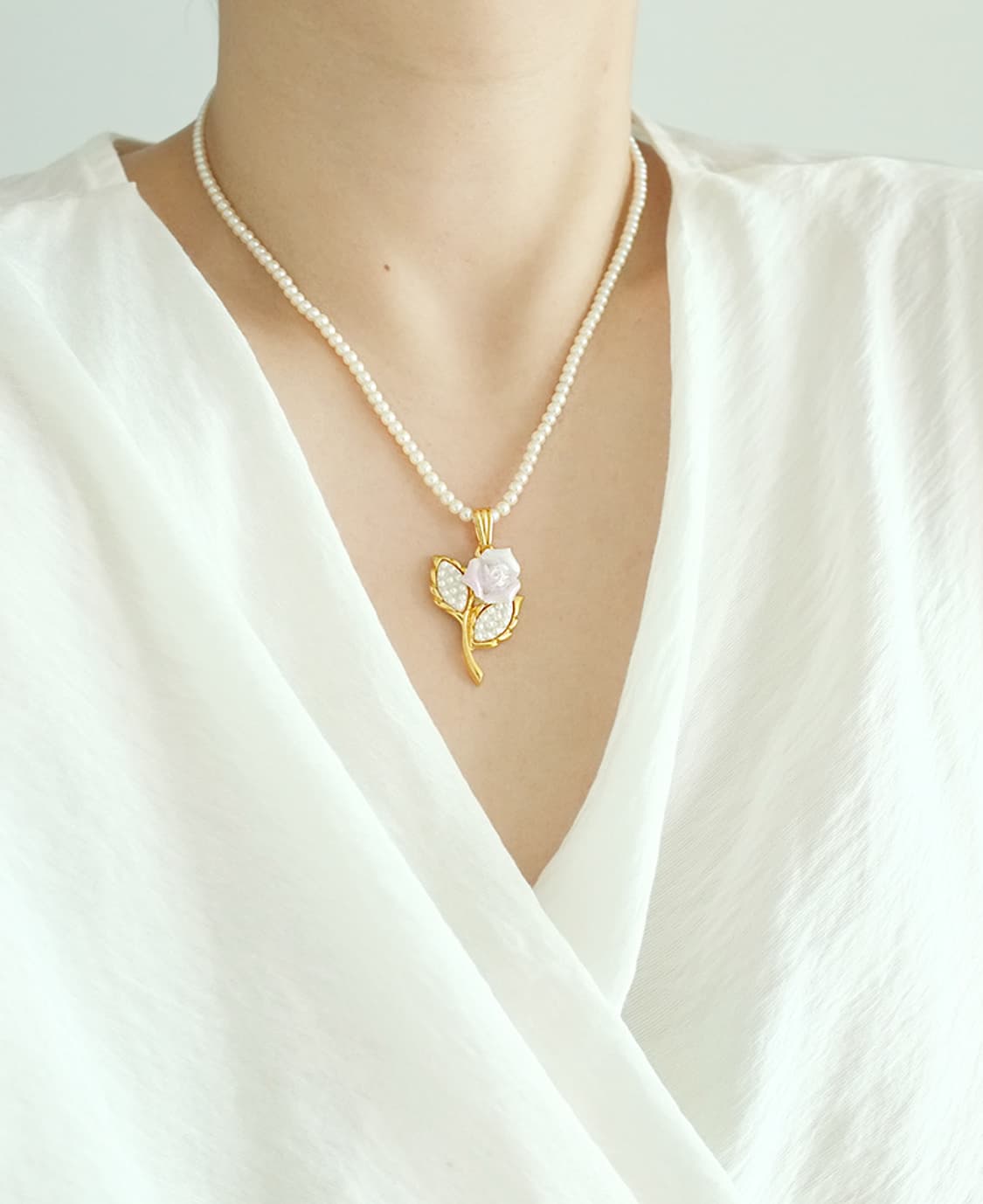 Avon 90년대 모조 시드진주 빈티지 진주목걸이 상품이미지10