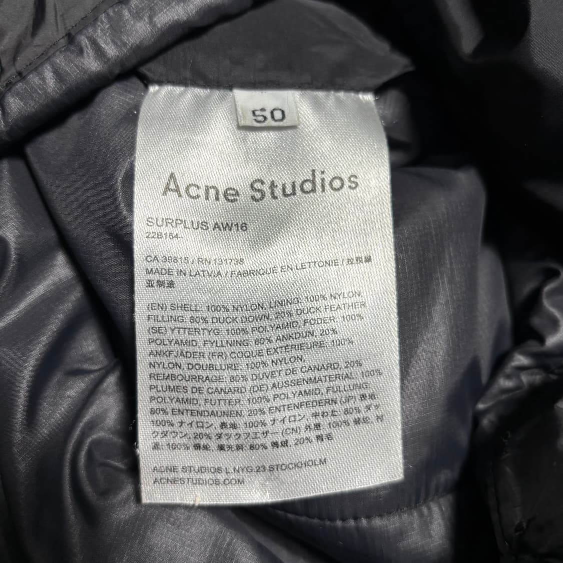 50 아크네 스튜디오 블랙 서플러스 패딩 상품이미지5