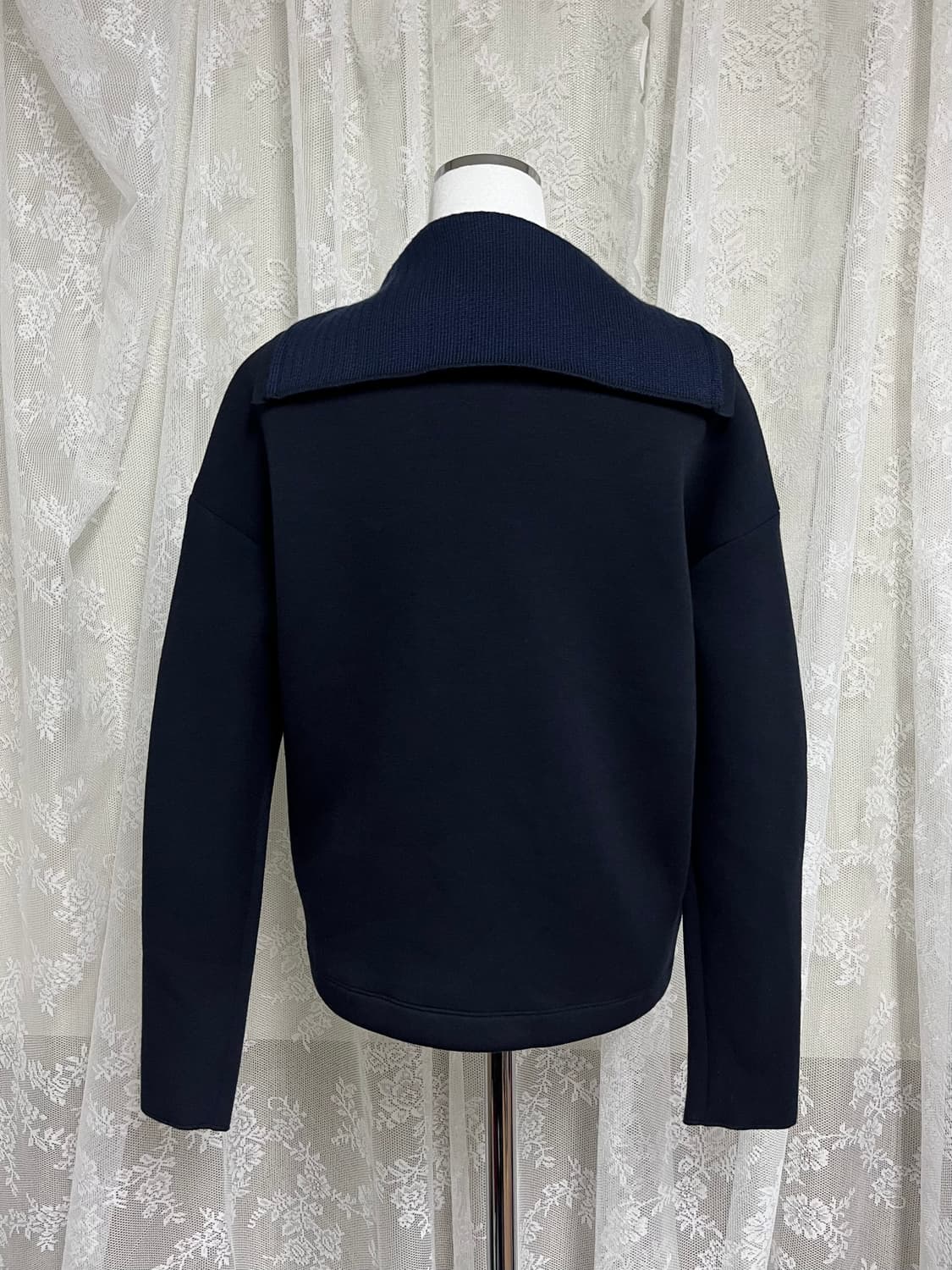 M) 구호 KUHO 하이넥 세일러 카라 가디건 네이비 상품이미지4