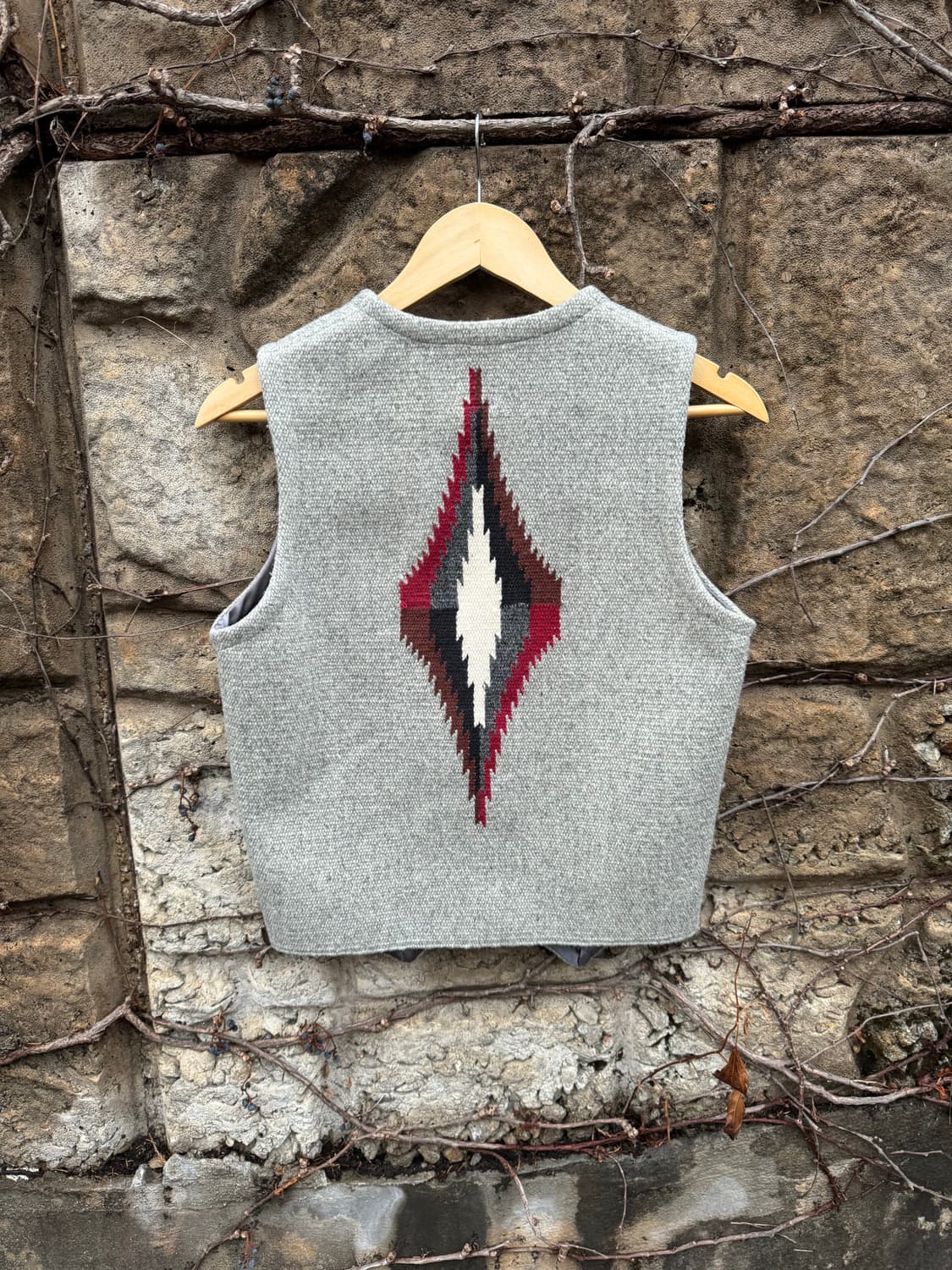 오르테가 핸드 우븐 울 네이티브 문양 웨스턴 치마요 베스트 조끼 상품이미지2