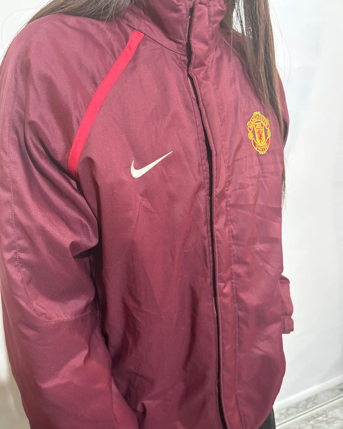 90s 나이키 맨유 버건디 빈티지 트레이닝 패딩 상품이미지2