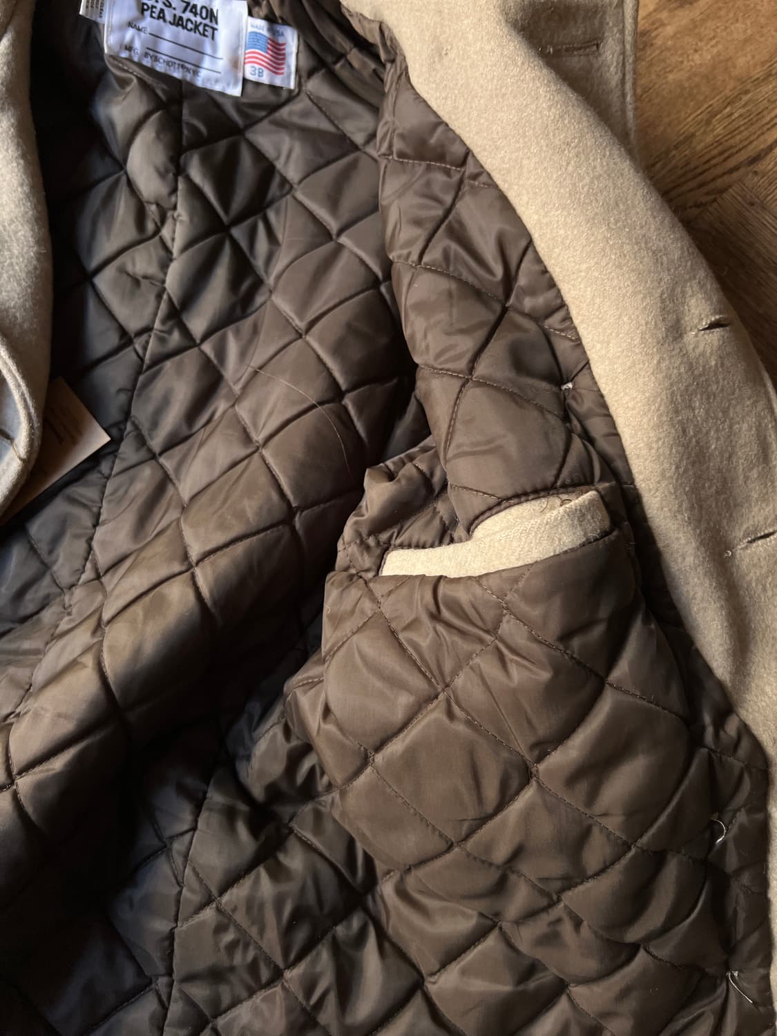 [S]쇼트 Made in USA U.S. 740N 베이지 울 피코트 상품이미지6