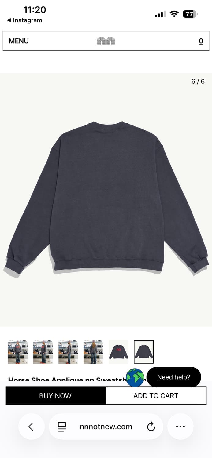 낫뉴 맨투맨 차콜 상품이미지2