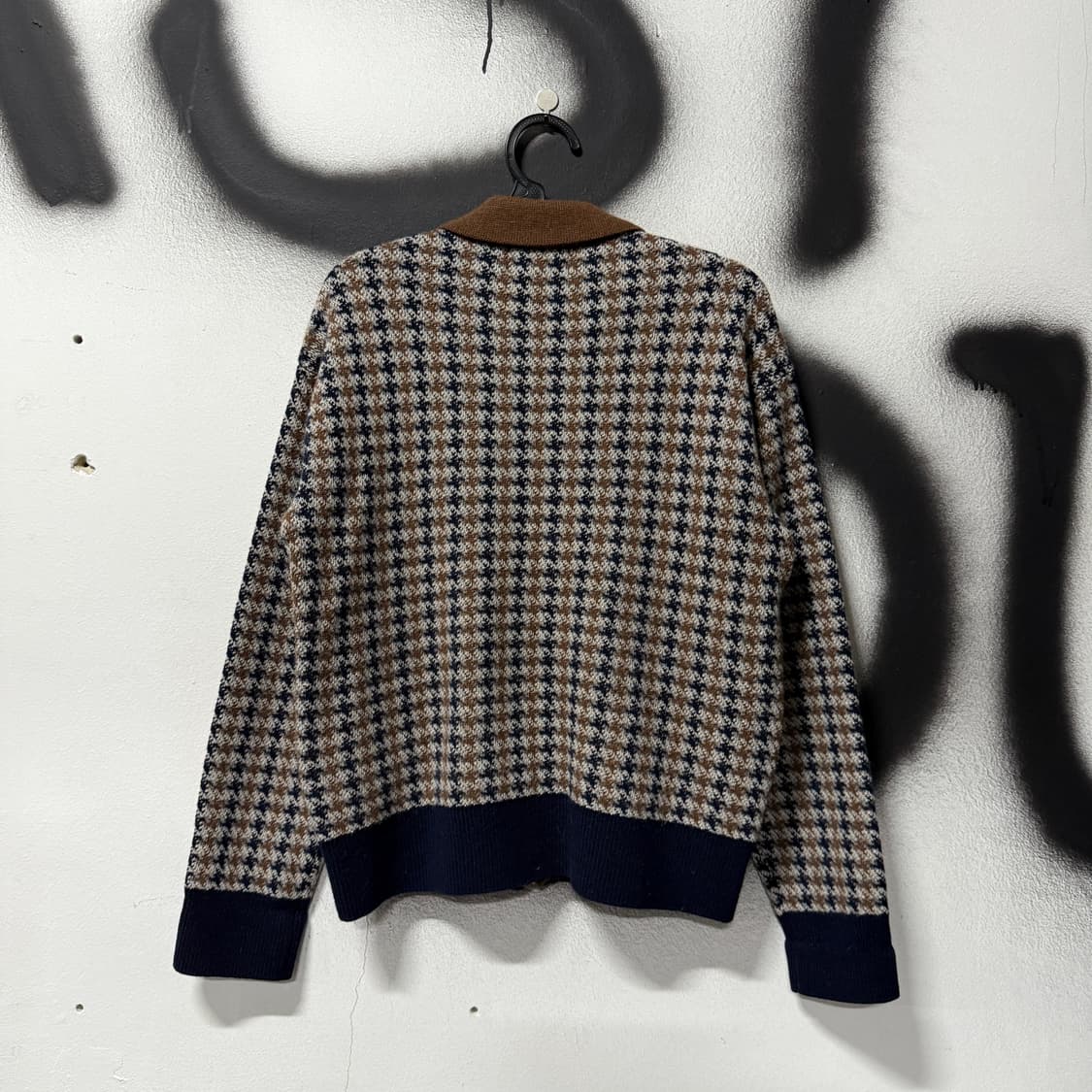 빈폴 하운드투스 체크 울 95% 니트 집업 자켓 상품이미지2