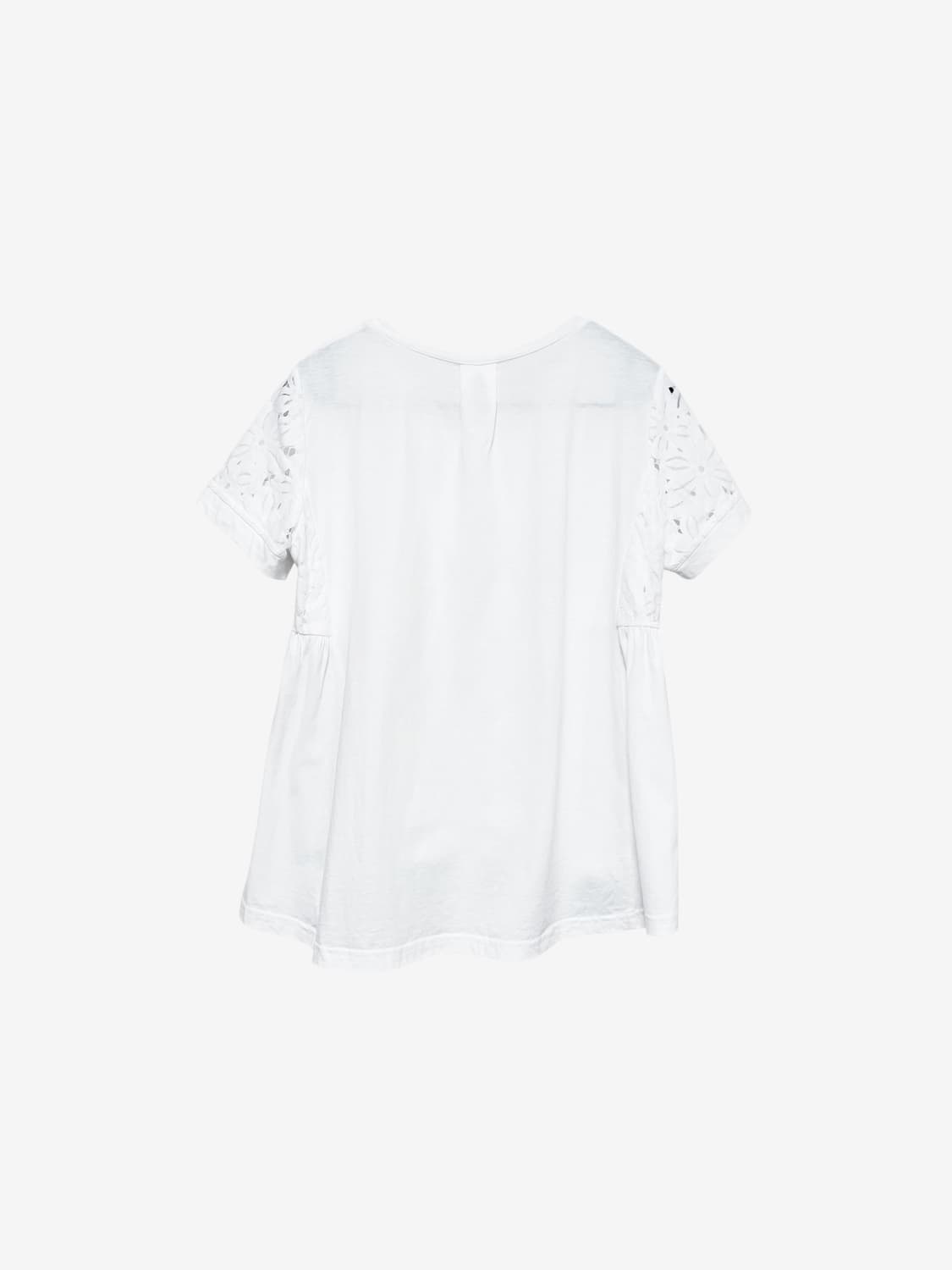 Punching Cotton Peplum Tee - White 상품이미지7